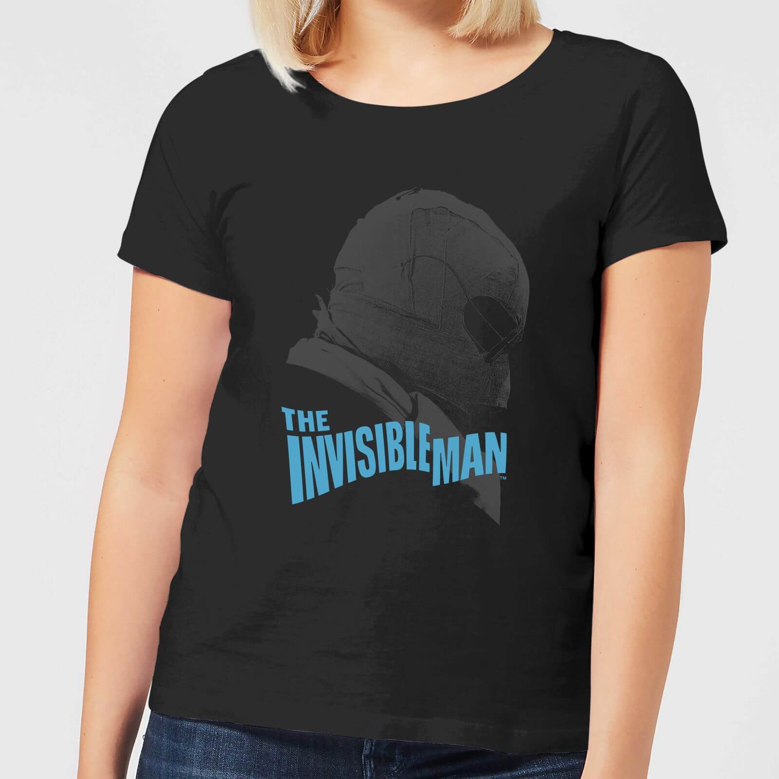 Universal Monsters The Invisible Man Greyscale Women's T-Shirt - Black - 4XL - Black