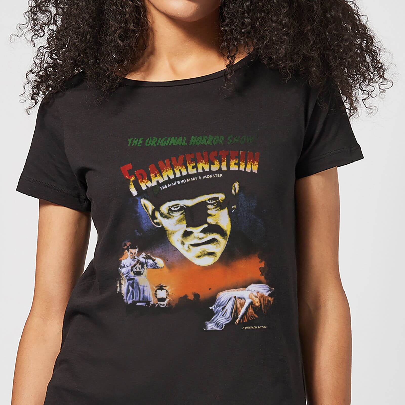 Universal Monsters Frankenstein Vintage Poster Women's T-Shirt - Black - 4XL - Black