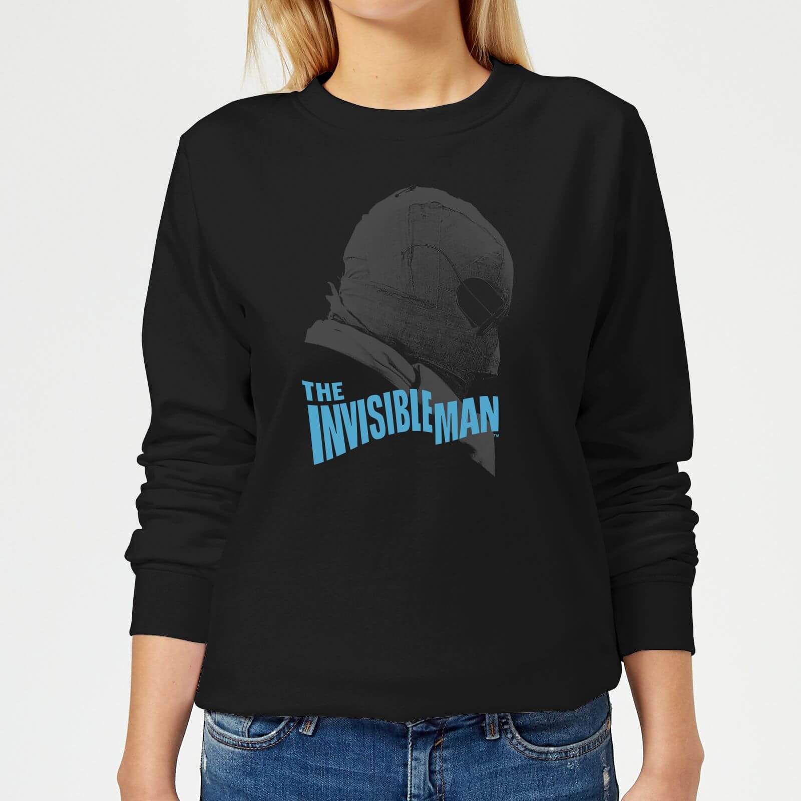 Universal Monsters The Invisible Man Greyscale Women's Sweatshirt - Black - XS - Black