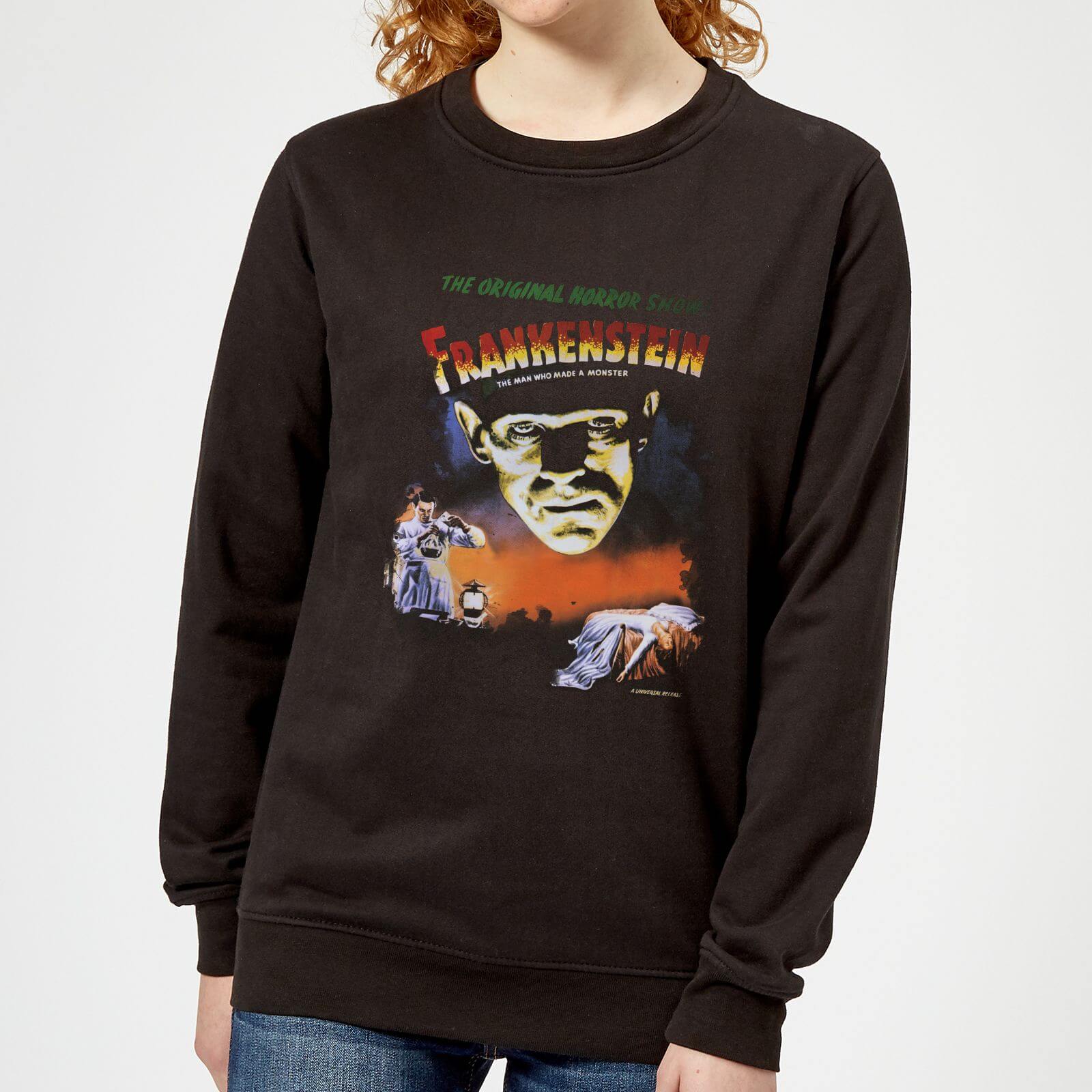 Universal Monsters Frankenstein Vintage Poster Damen Pullover - Schwarz - XS