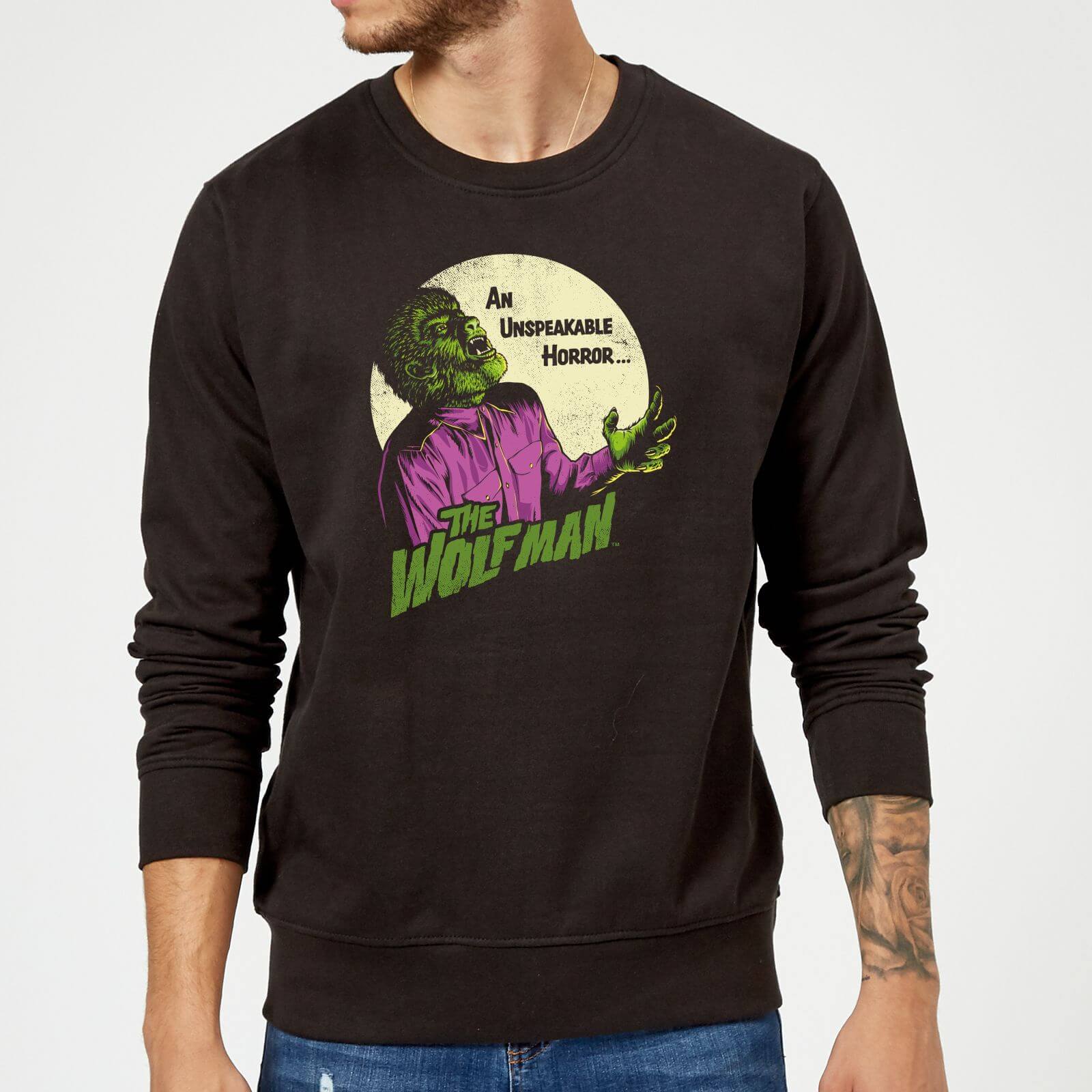 Universal Monsters The Wolfman Retro Sweatshirt - Black - L
