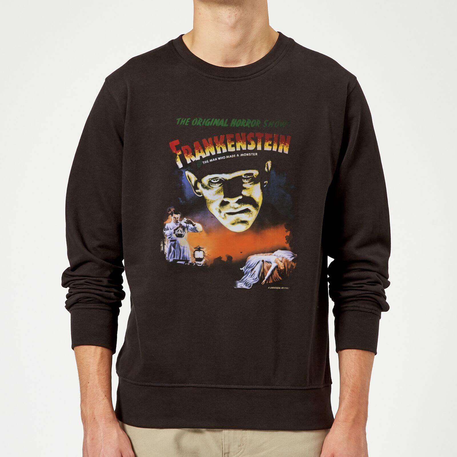 Universal Monsters Frankenstein Vintage Poster Pullover – Schwarz – S
