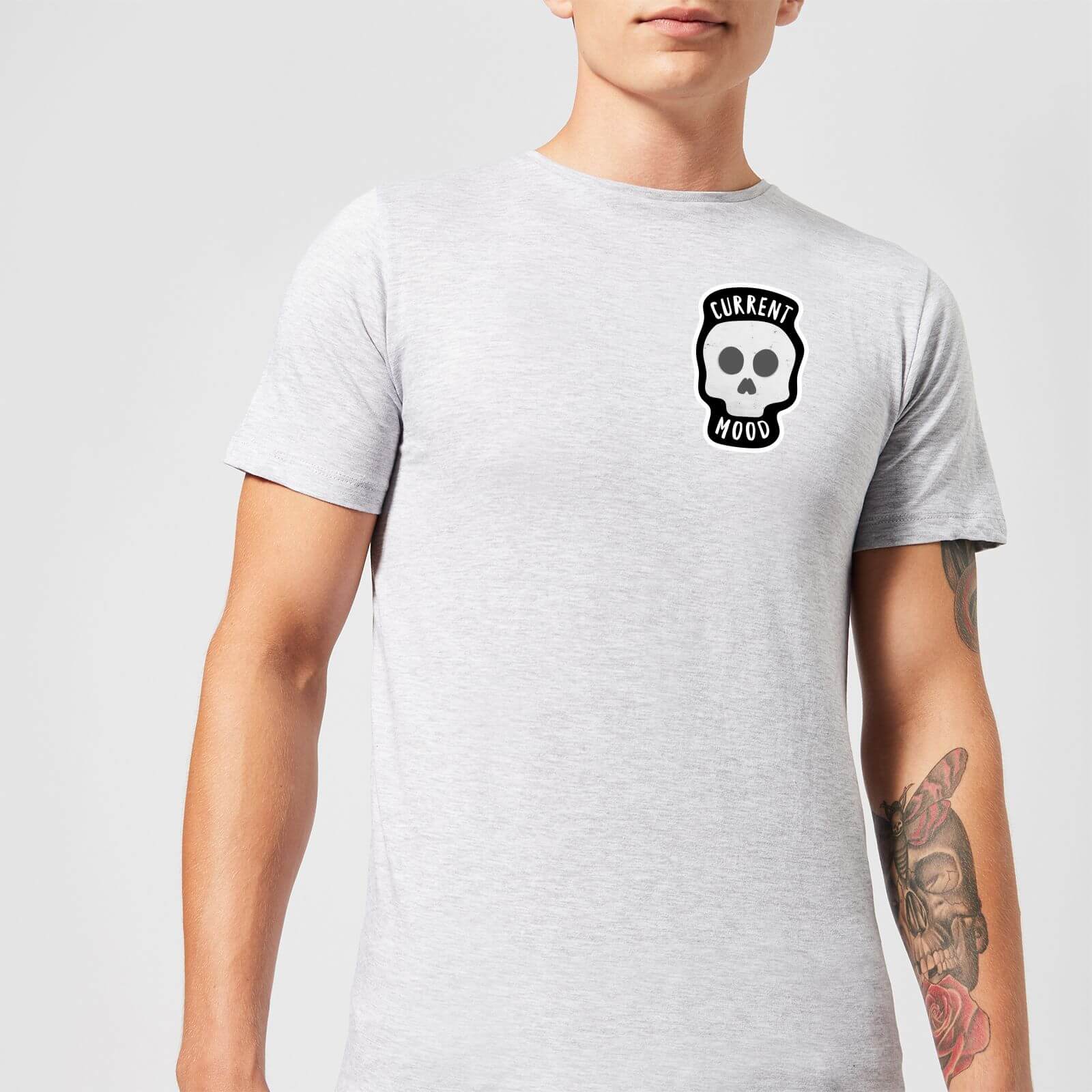 Skull Current Mood Men's T-Shirt - Grey - XS - Grey