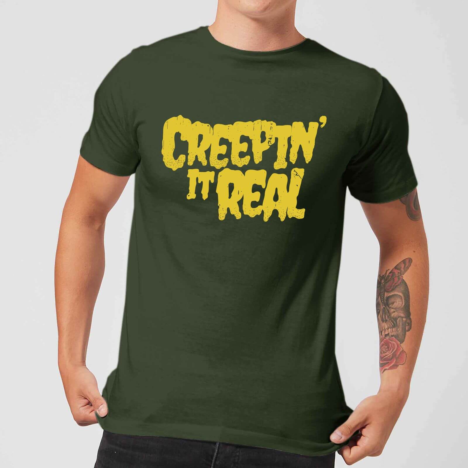 Creepin It Real Men's T-Shirt - Forest Green - XS - Forest Green