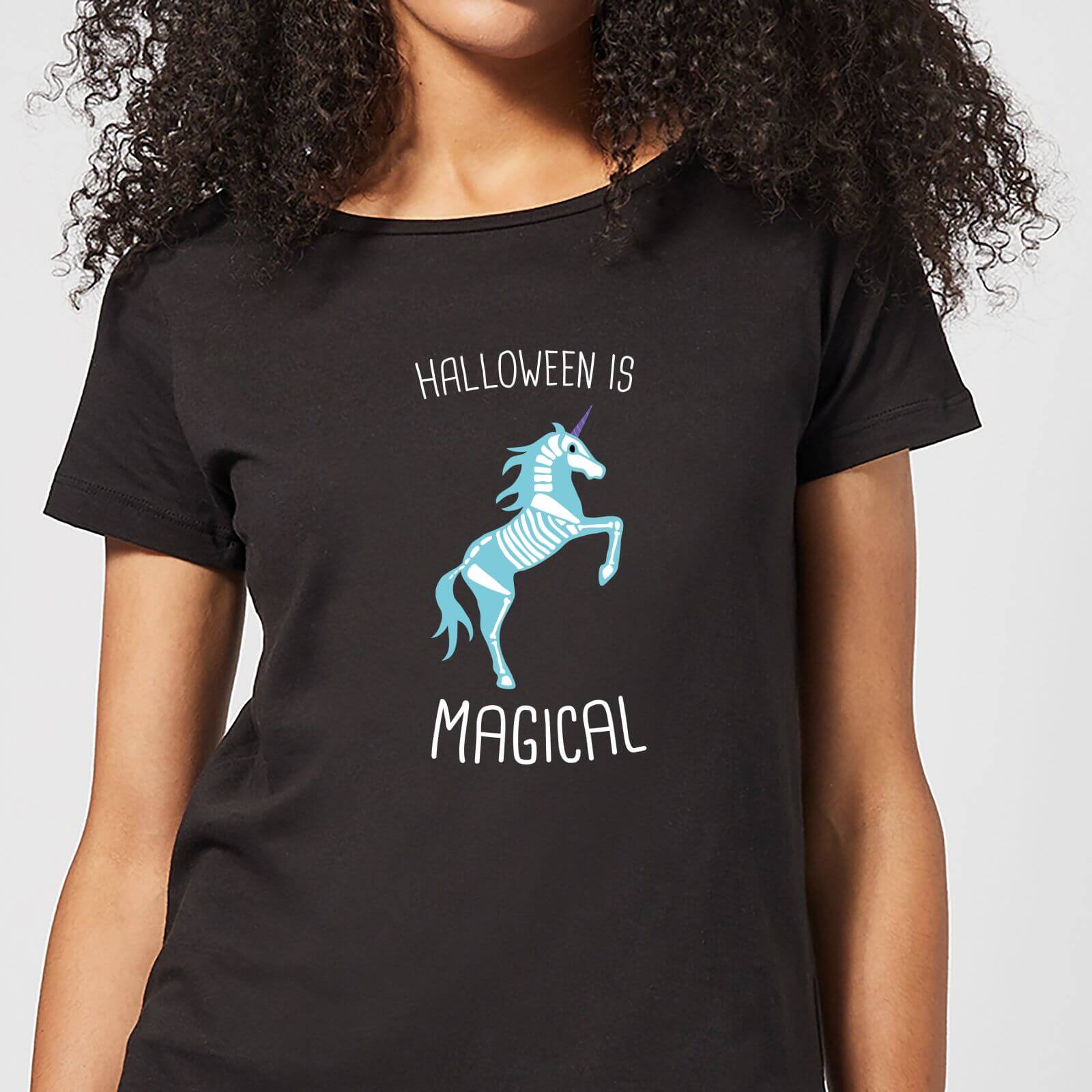 Halloween Unicorn Skeleton Women's T-Shirt - Black - 4XL - Black