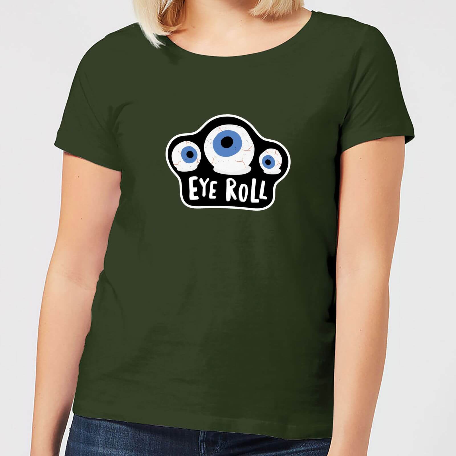 Halloween Eye Roll Women's T-Shirt - Forest Green - XXL - Forest Green