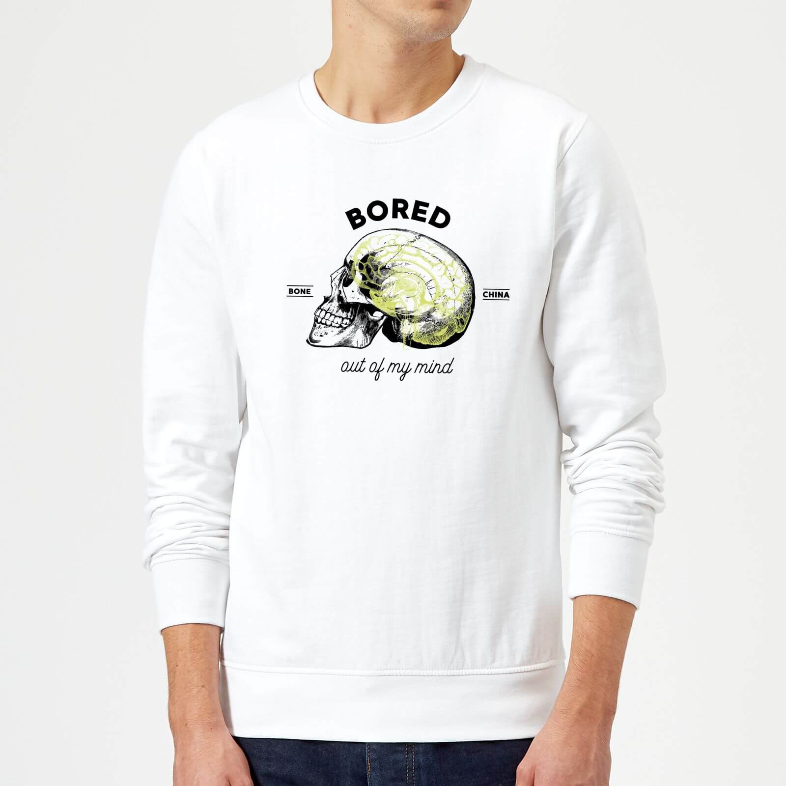 Bored Out Of My Mind Sweatshirt - White - XXL - White