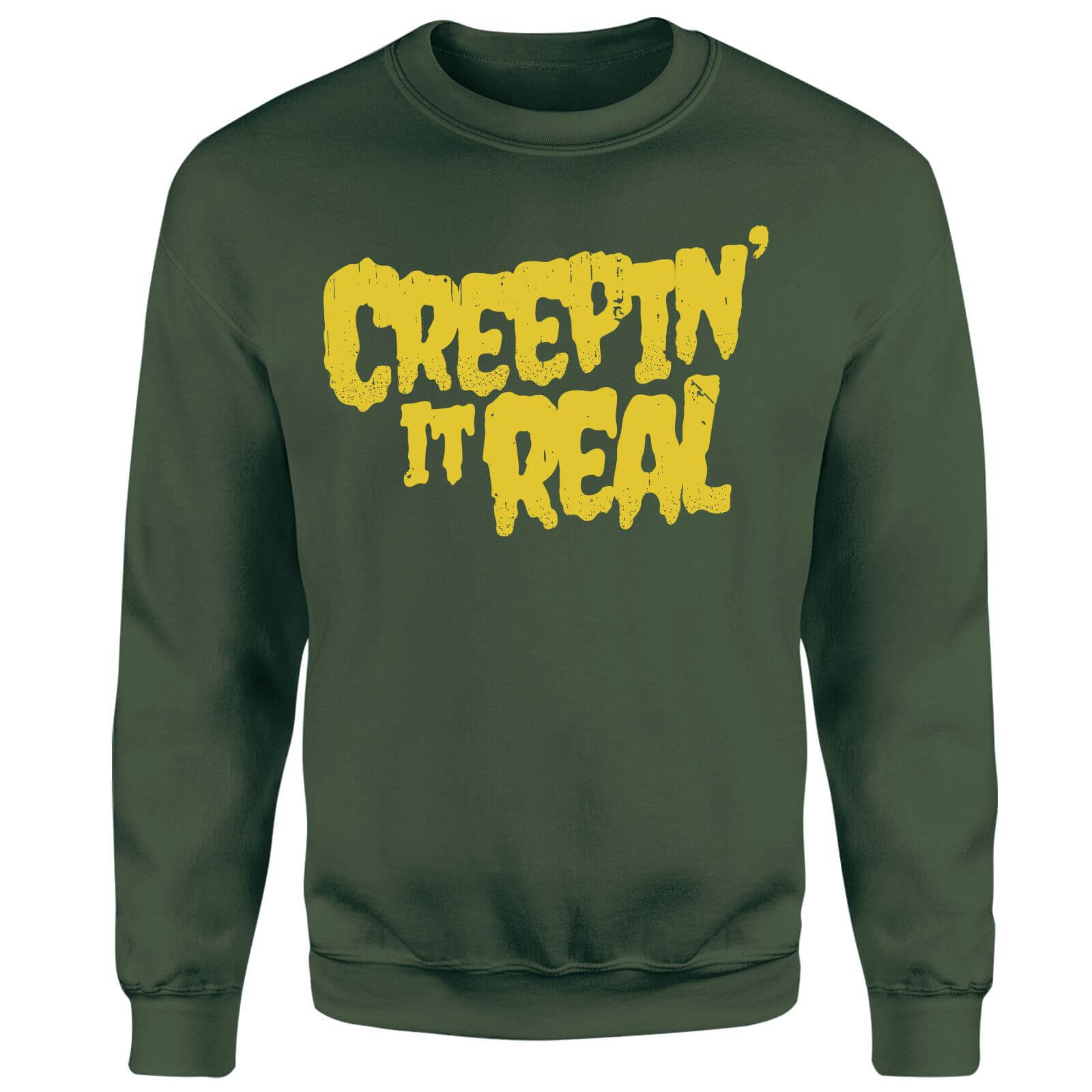 Creepin It Real Sweatshirt - Forest Green - M - Forest Green