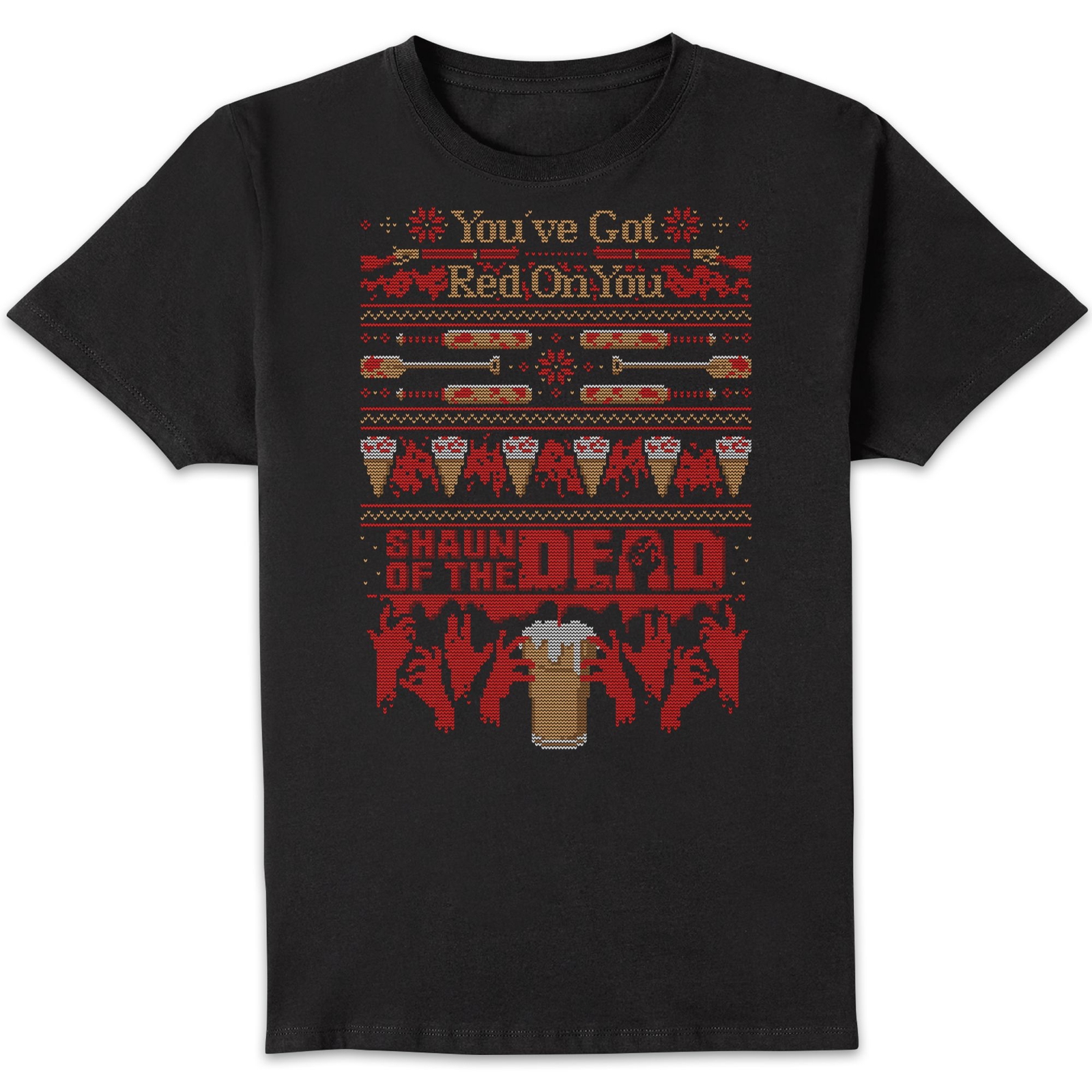 Shaun Of The Dead You've Got Red On You Christmas Men's T-Shirt - Black - M