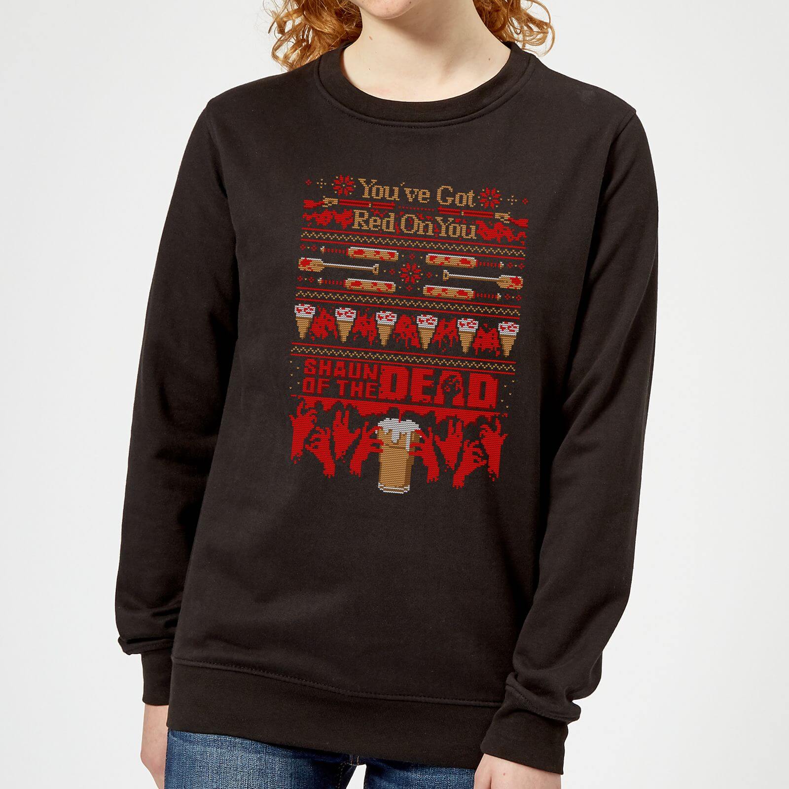 Shaun Of The Dead You've Got Red On You Christmas Women's Sweatshirt - Black - M