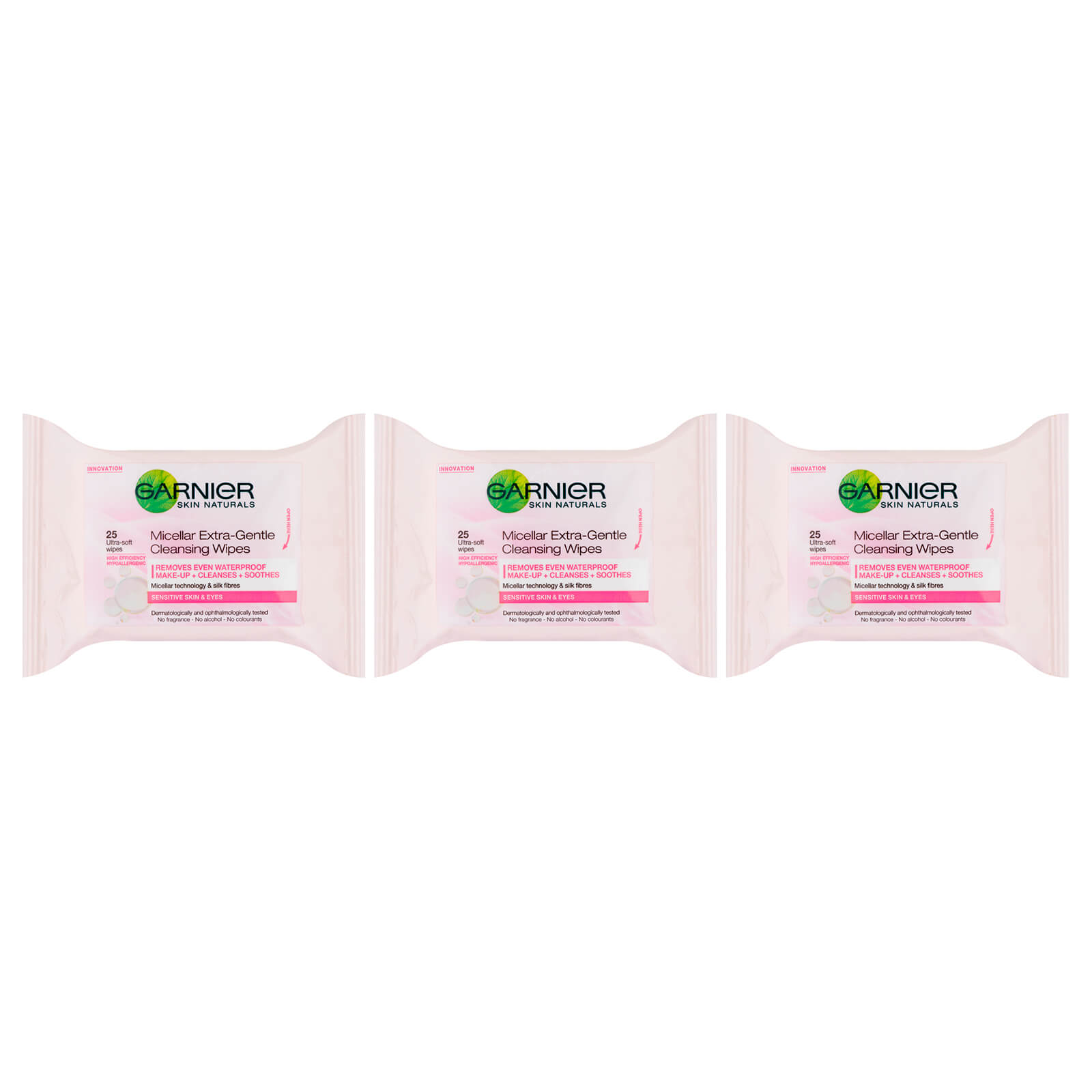 

Очищающие салфетки Garnier Micellar Extra-Gentle Cleansing Wipes Sensitive Skin - 25 салфеток (3 уп. в наборе)