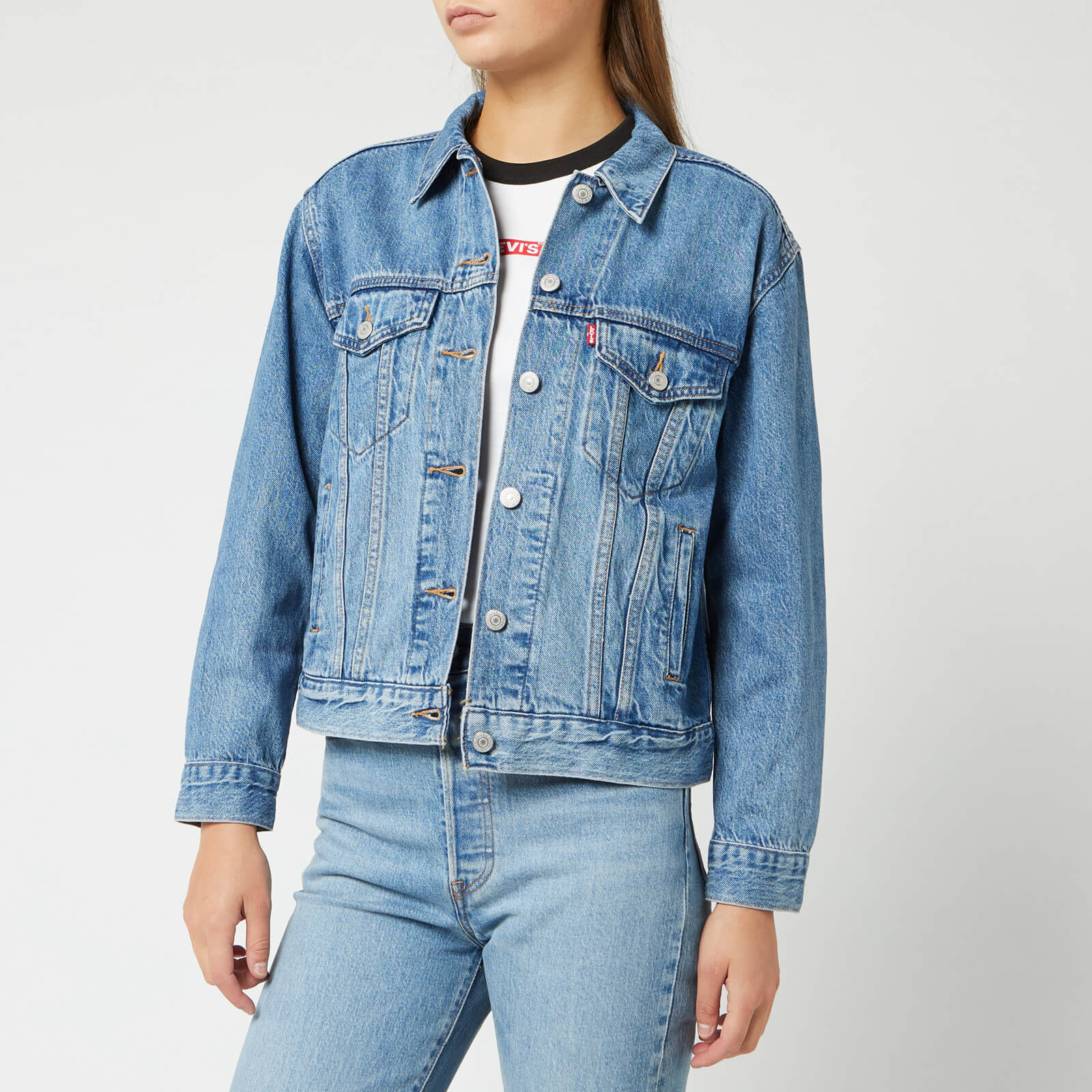 levi's ex boyfriend trucker jacket soft as butter mid