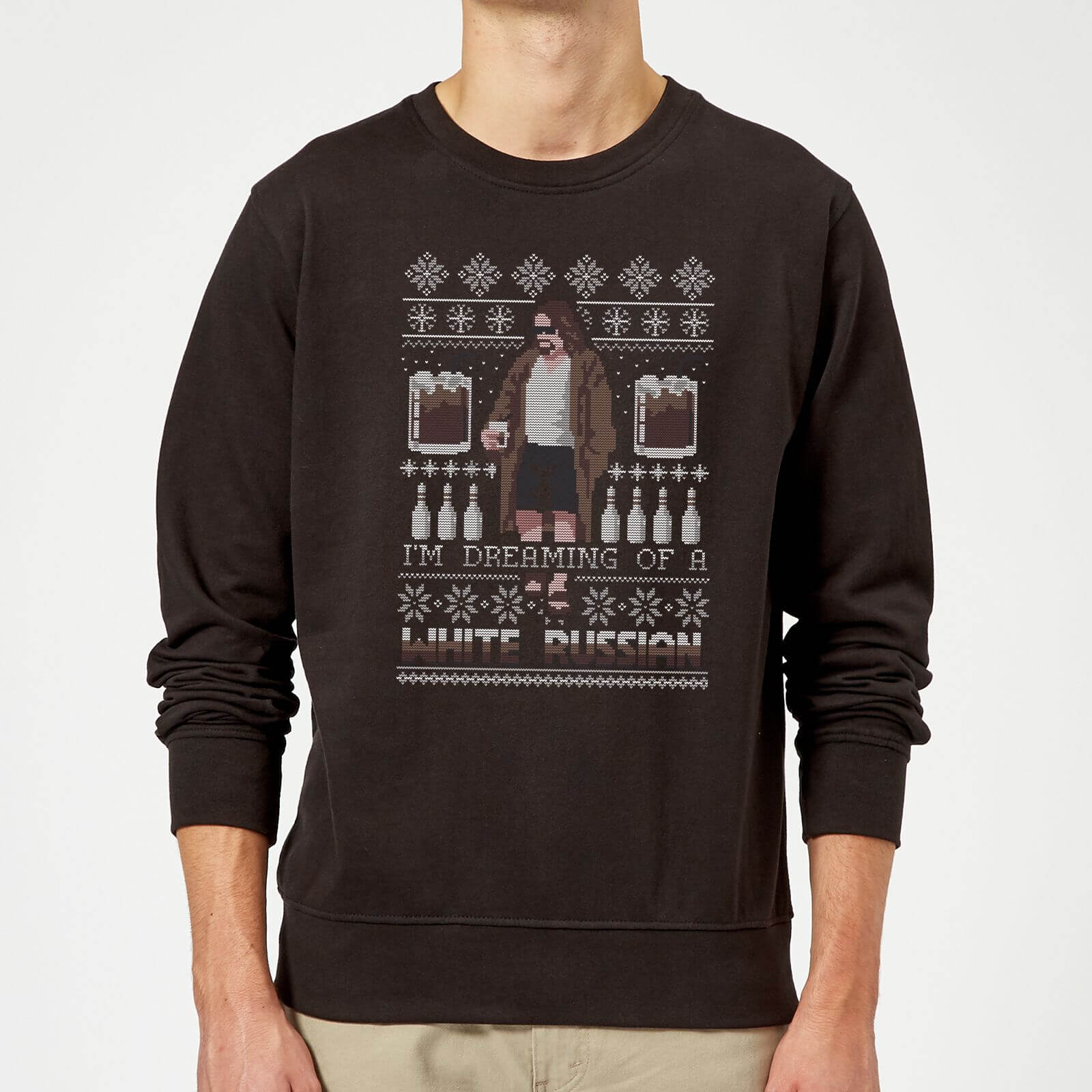 The Big Lebowski I'm Dreaming Of A White Russian Christmas Jumper - Black - L