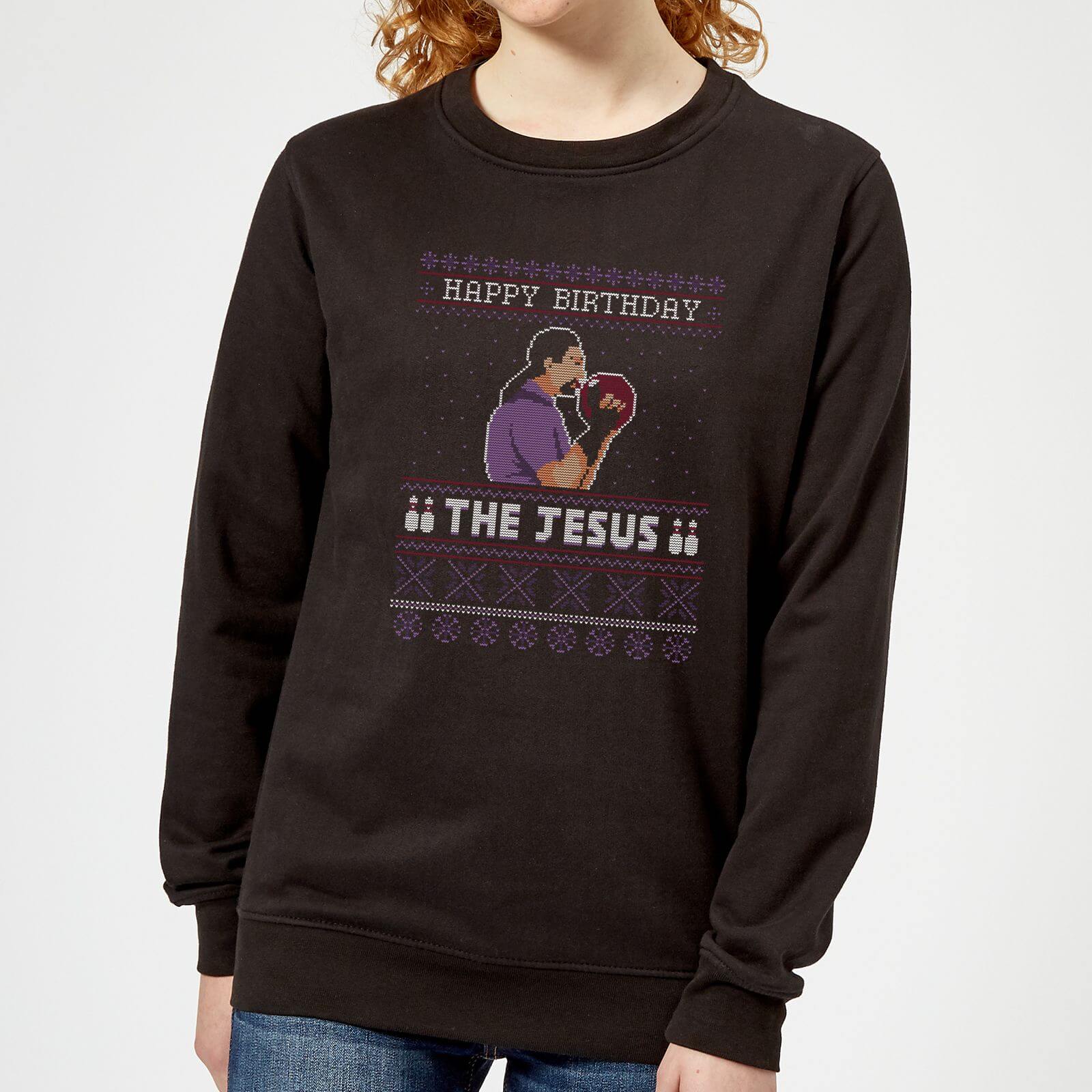 The Big Lebowski Happy Birthday The Jesus Women's Sweatshirt - Black - XS - Black