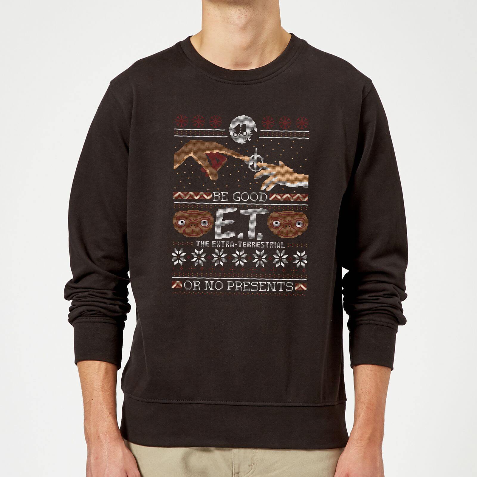 E.T. the Extra-Terrestrial Be Good or No Presents Christmas Sweatshirt - Black - XL - Black