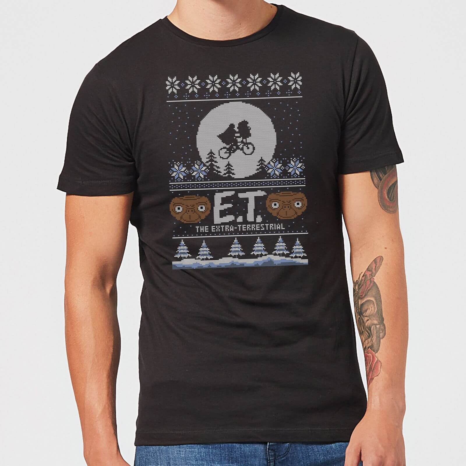 E.T. the Extra-Terrestrial Christmas Men's T-Shirt - Black - XS