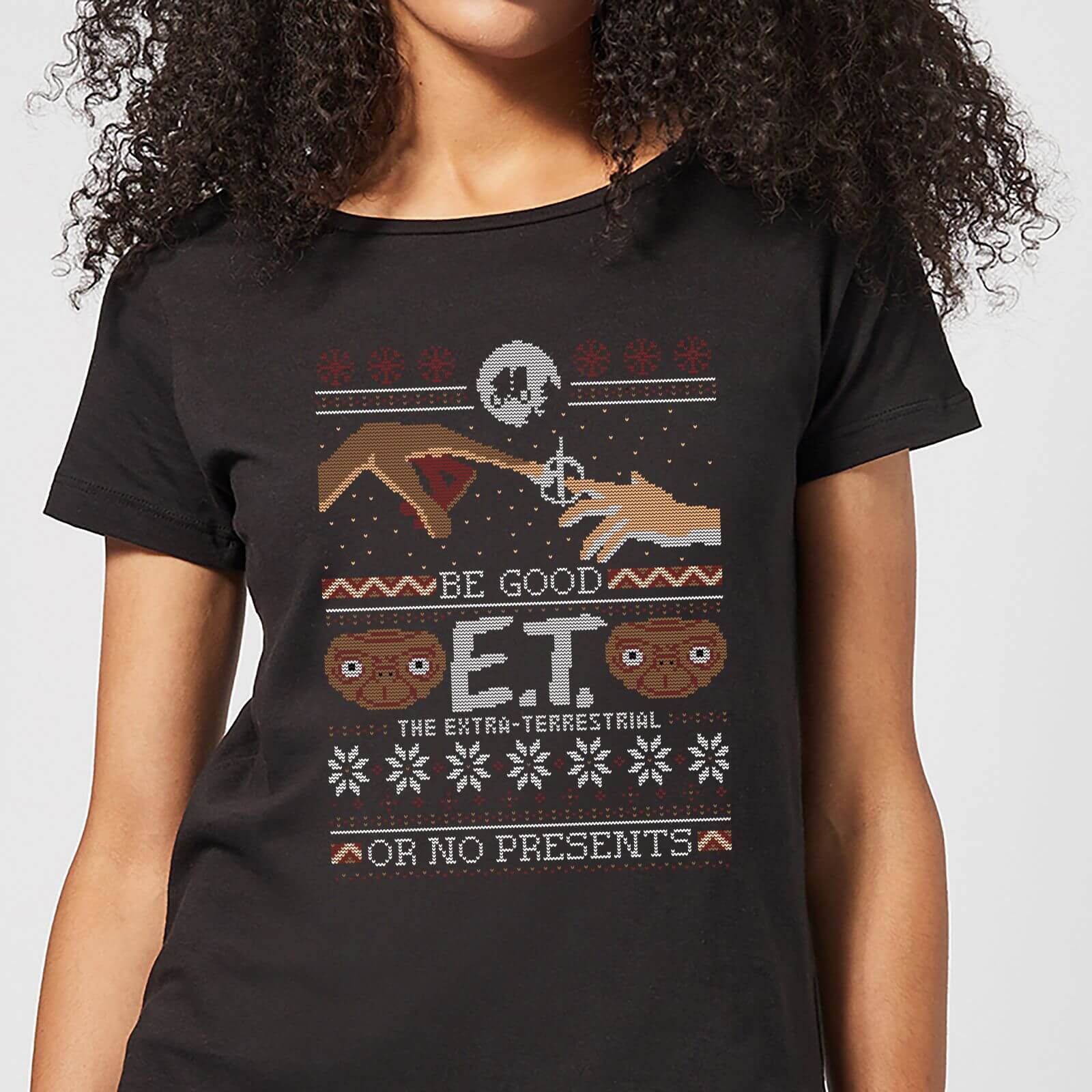 E.T. the Extra-Terrestrial Be Good or No Presents Women's T-Shirt - Black - 4XL
