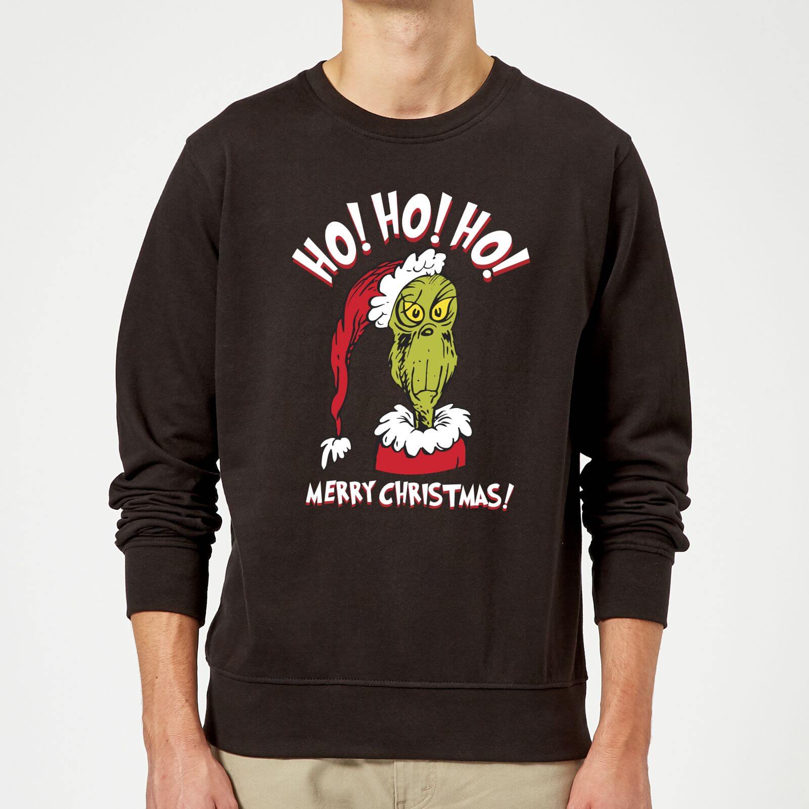 The Grinch Ho Ho Ho Christmas Sweatshirt - Black - M