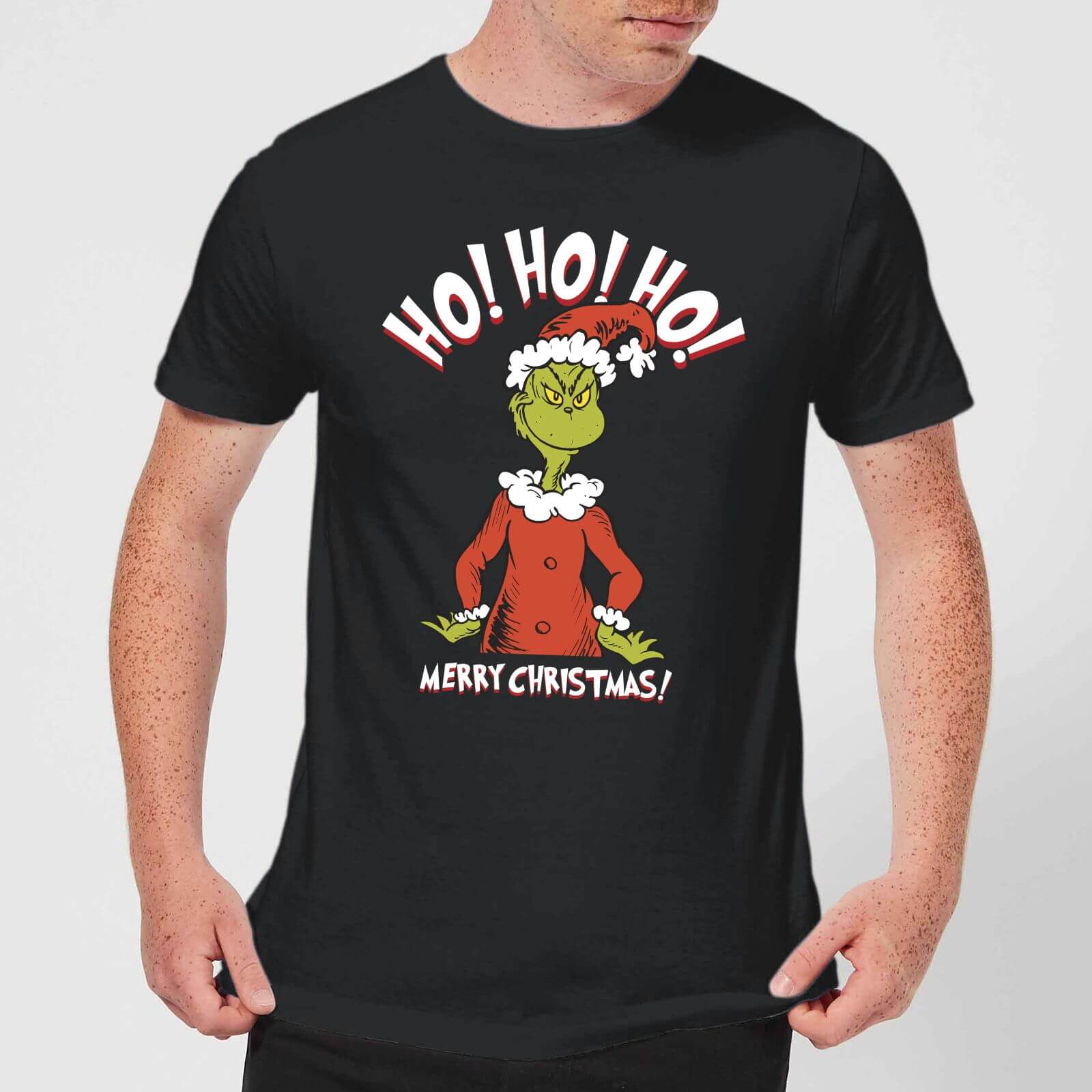 The Grinch Ho Ho Ho Smile Men's Christmas T-Shirt - Black - XS