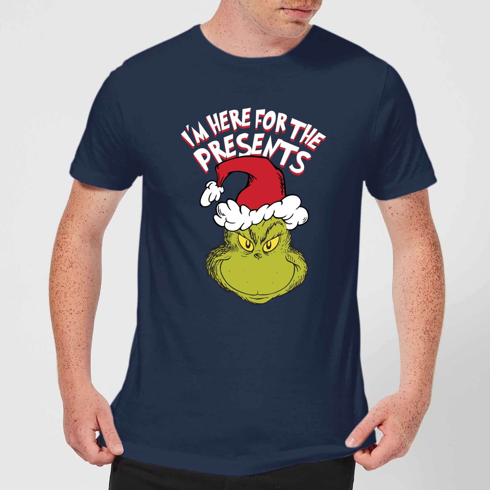 The Grinch Im Here for The Presents Men's Christmas T-Shirt - Navy - M