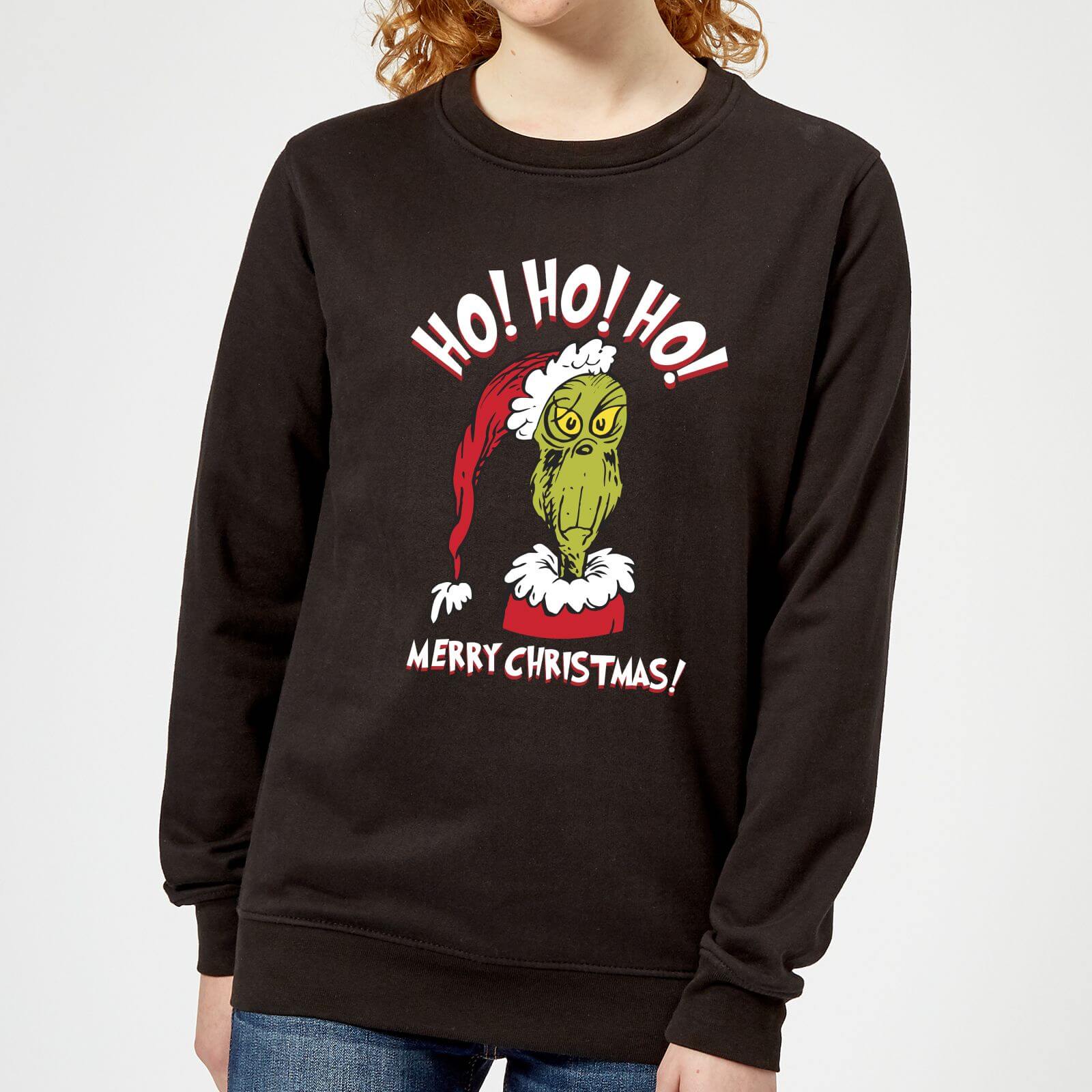 The Grinch Ho Ho Ho Women's Christmas Sweatshirt - Black - XS