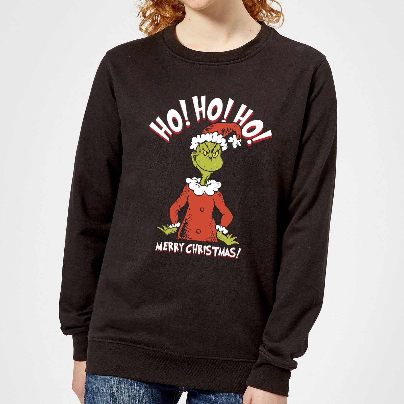 The Grinch Ho Ho Ho Smile Women's Christmas Sweatshirt - Black - XS