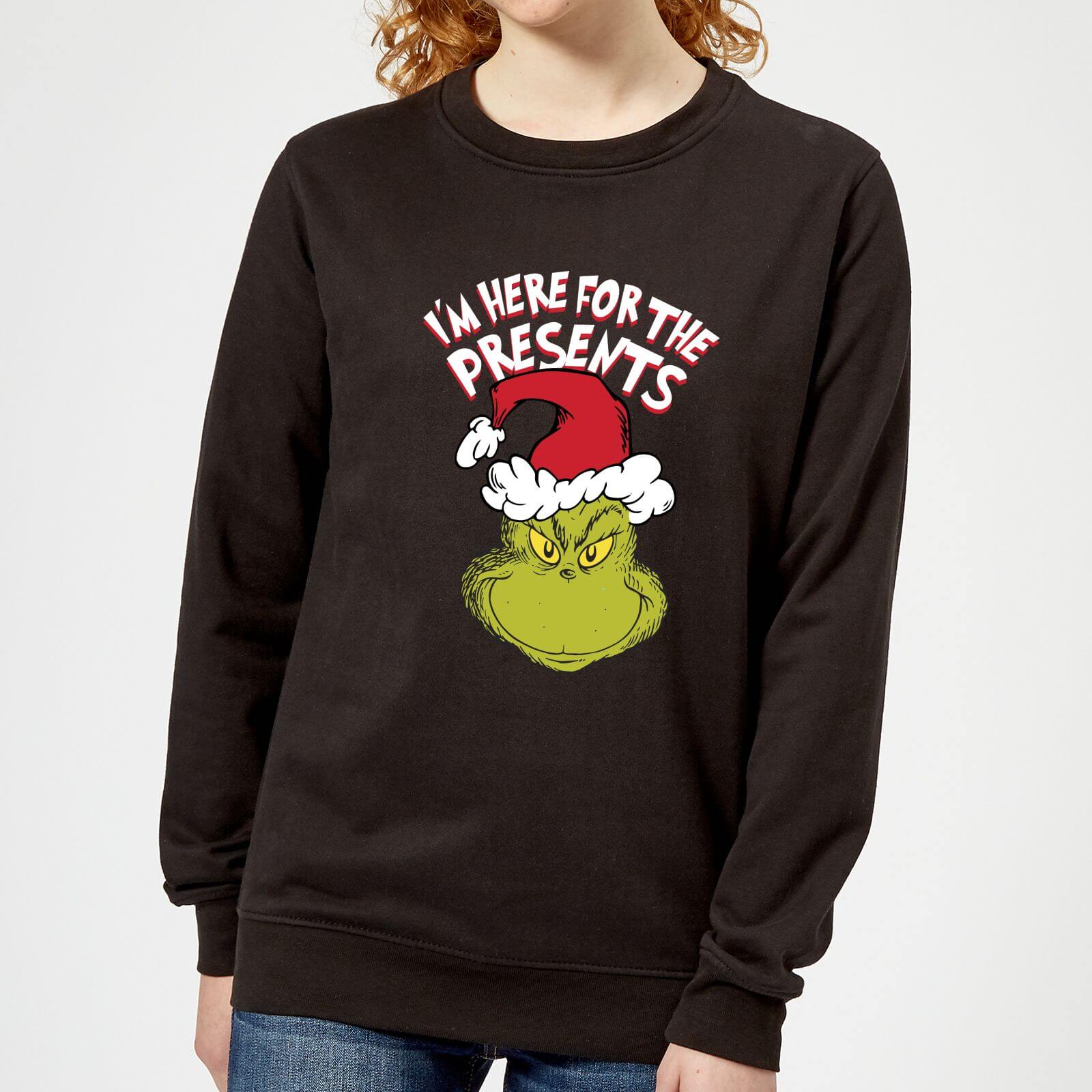 The Grinch Im Here for The Presents Women's Christmas Sweatshirt - Black - XS
