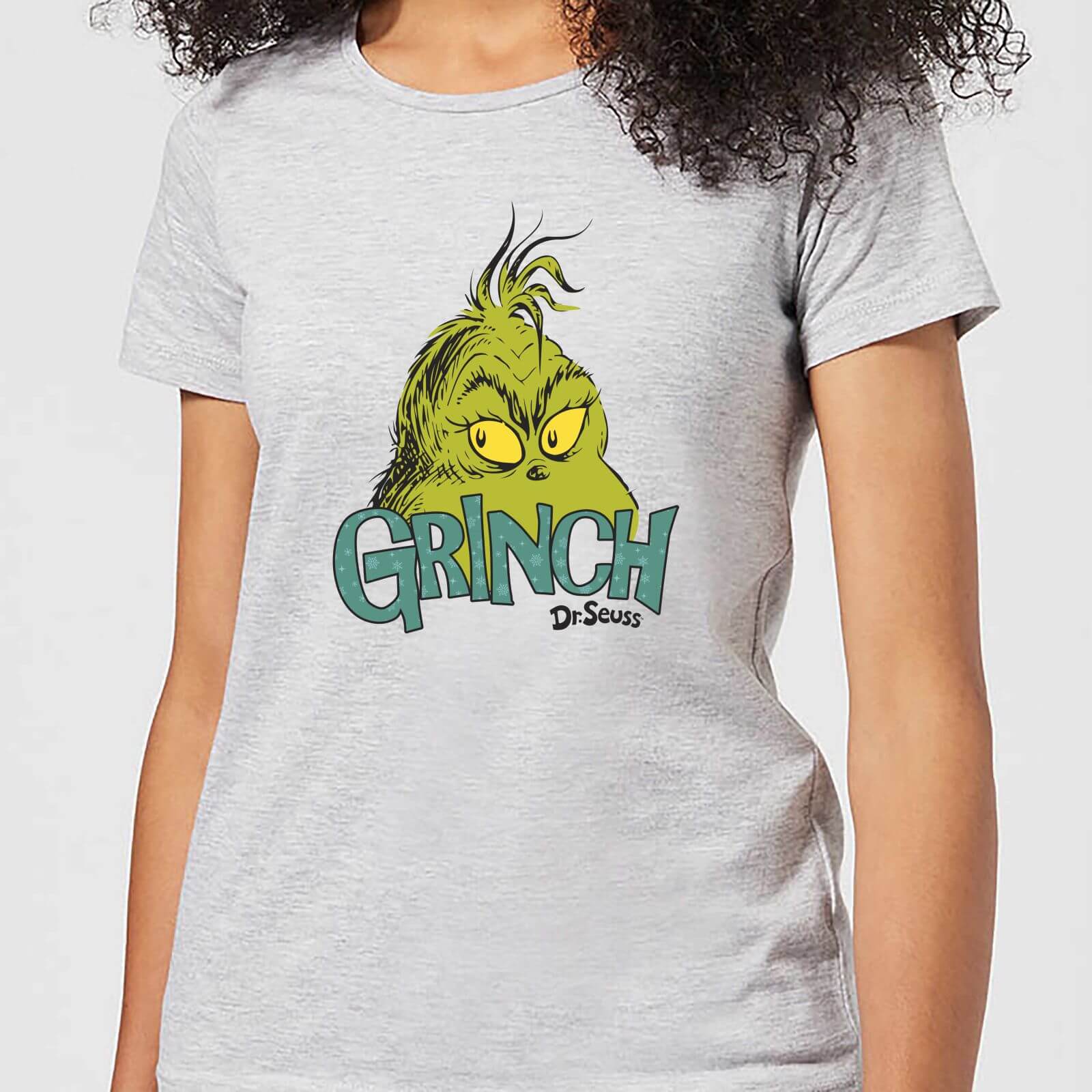 The Grinch Face Women's Christmas T-Shirt - Grey - 4XL