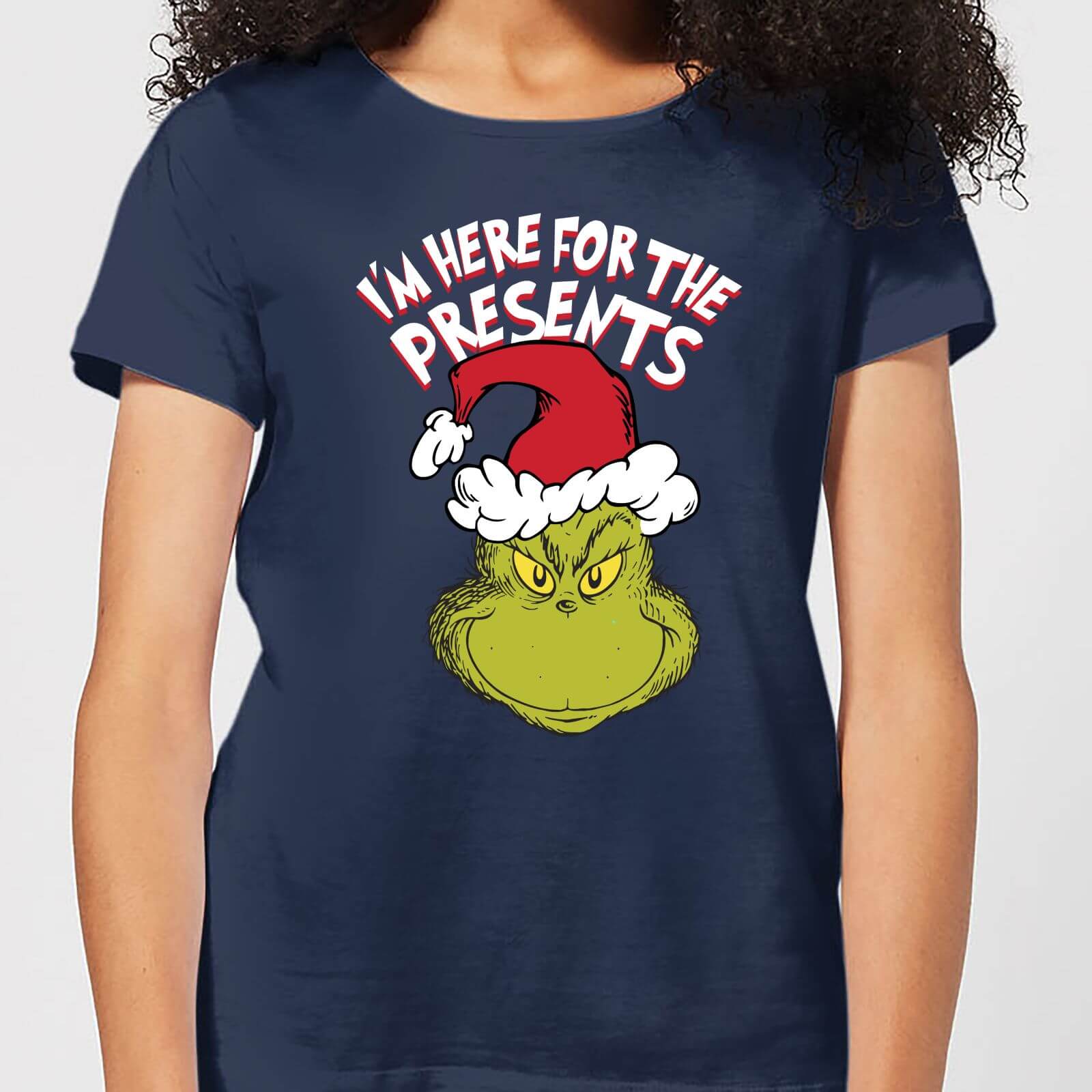 The Grinch Im Here for The Presents Women's Christmas T-Shirt - Navy - S