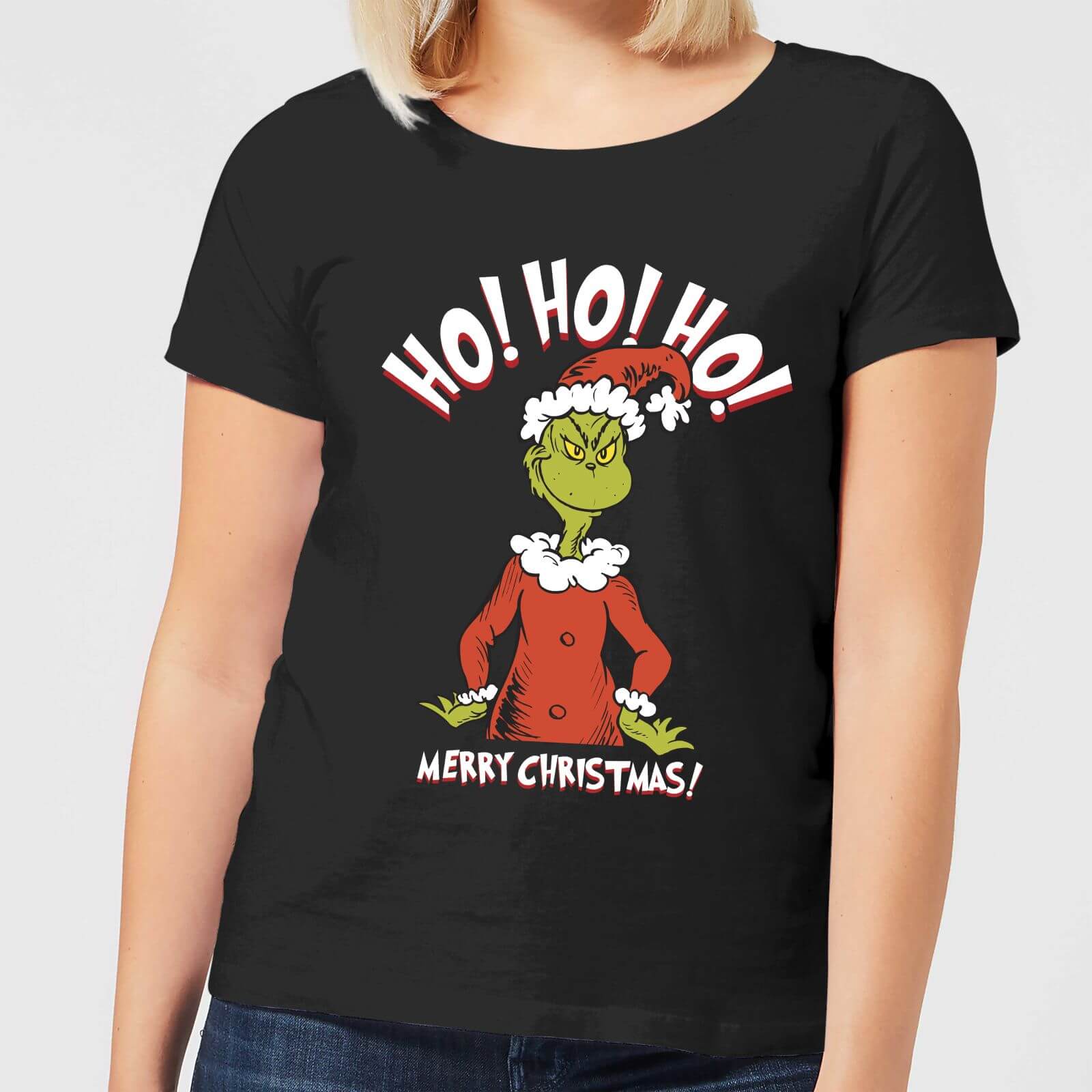The Grinch Ho Ho Ho Smile Women's Christmas T-Shirt - Black - 4XL