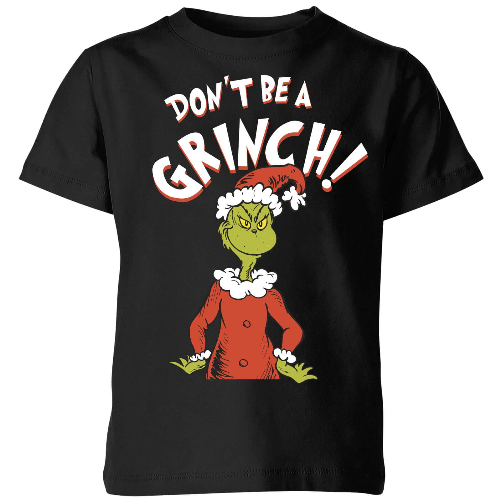 The Grinch Dont Be A Grinch Kids Christmas T-Shirt - Black - 3-4 Years
