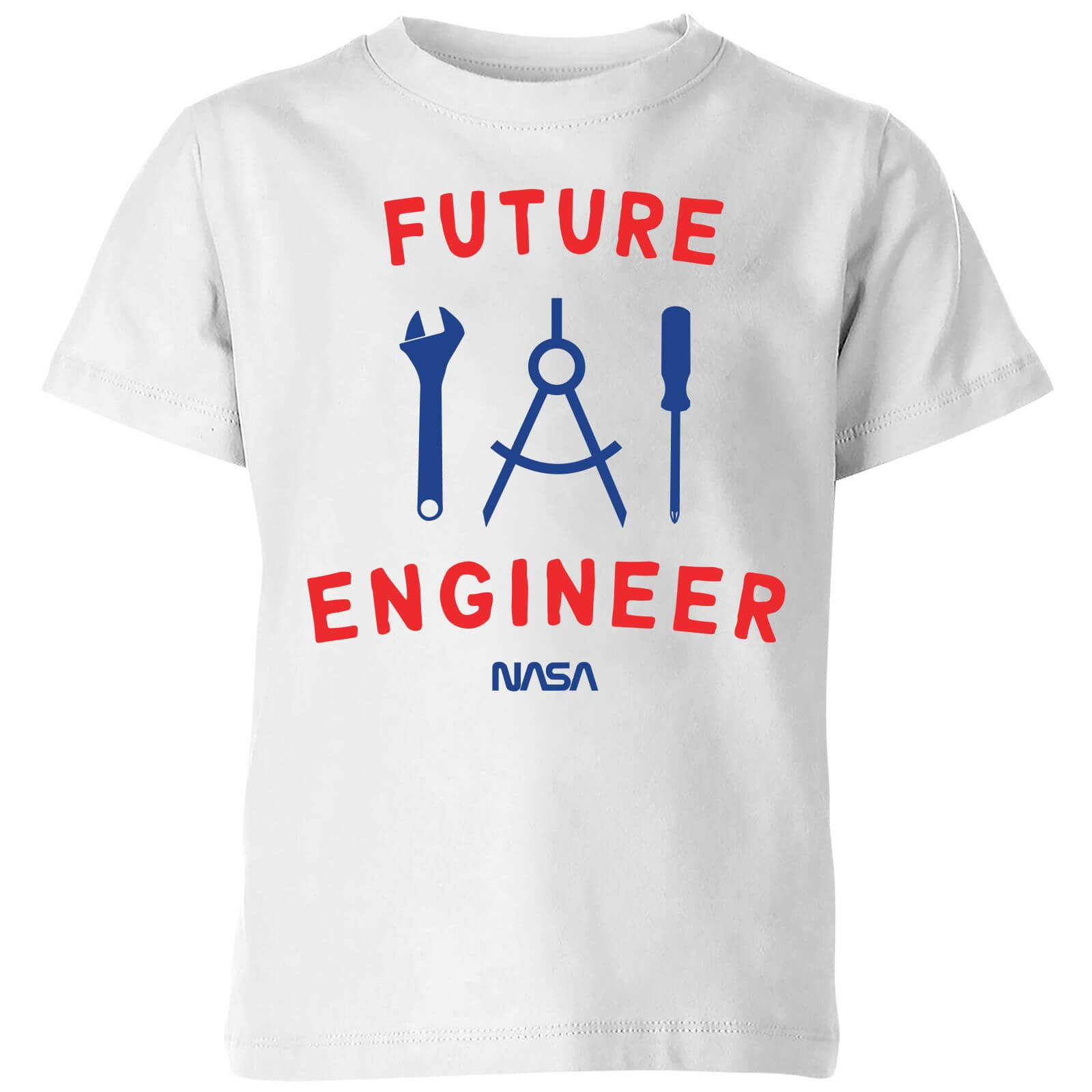 NASA Space Cadets Future Engineer Kids' T-Shirt - White - 3-4 Years