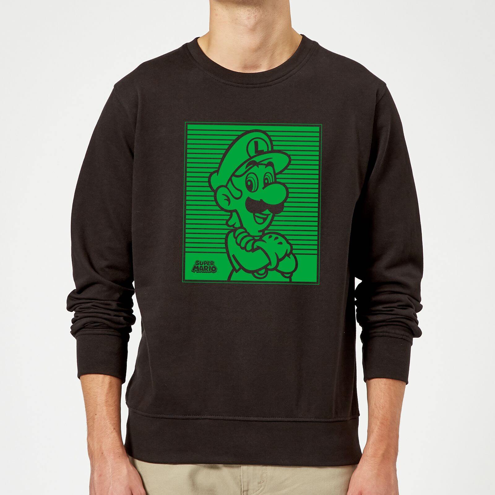 

Nintendo Super Mario Luigi Retro Line Art Sweatshirt - Black - 5XL