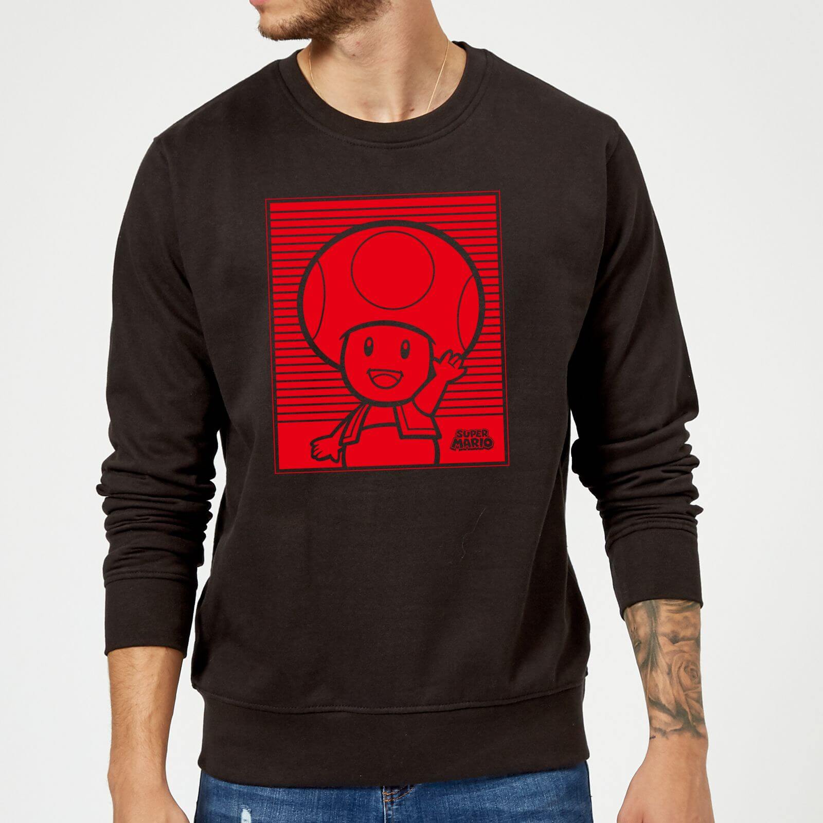 

Nintendo Super Mario Toad Retro Line Art Sweatshirt - Black - M
