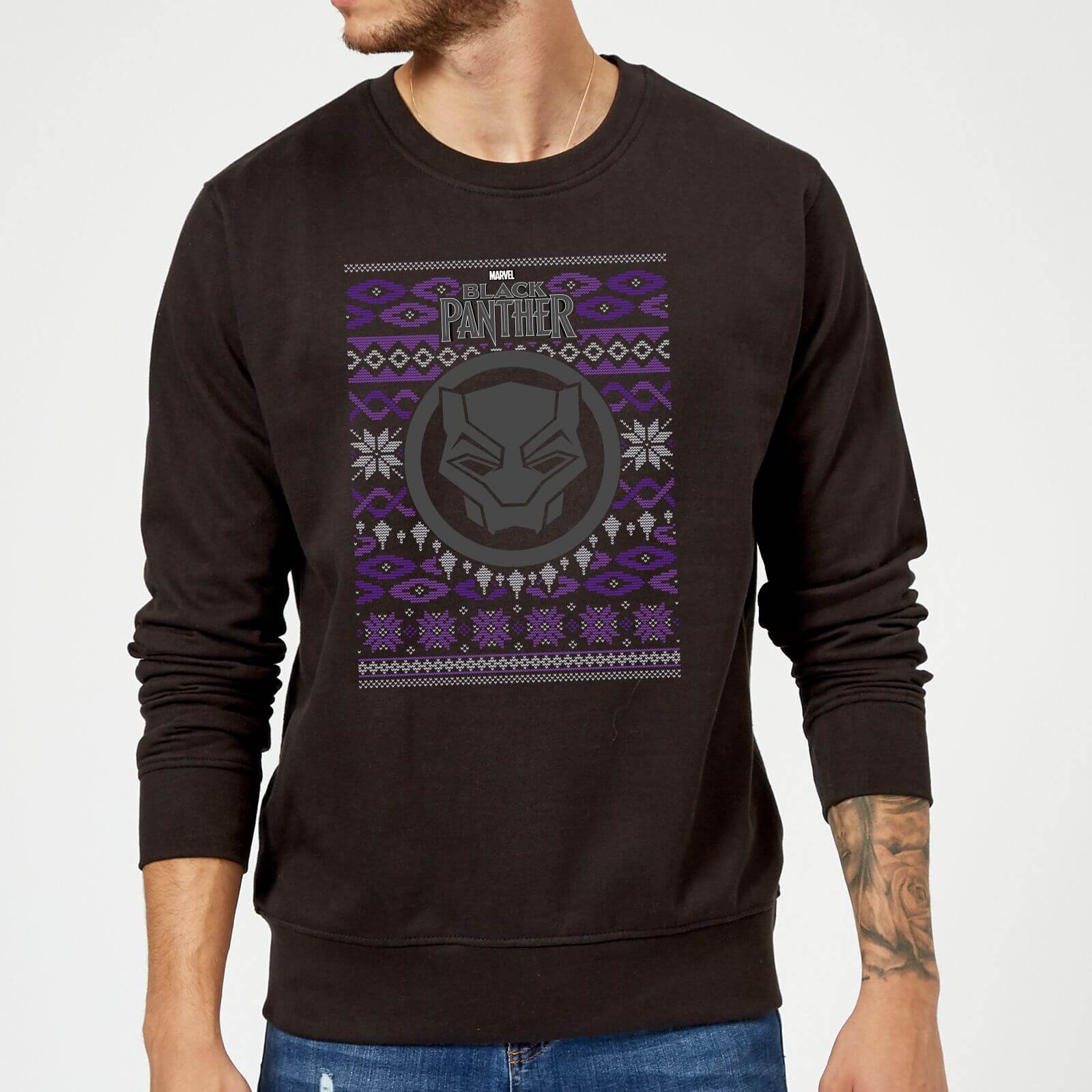 Marvel Avengers Black Panther Christmas Jumper - Black - M