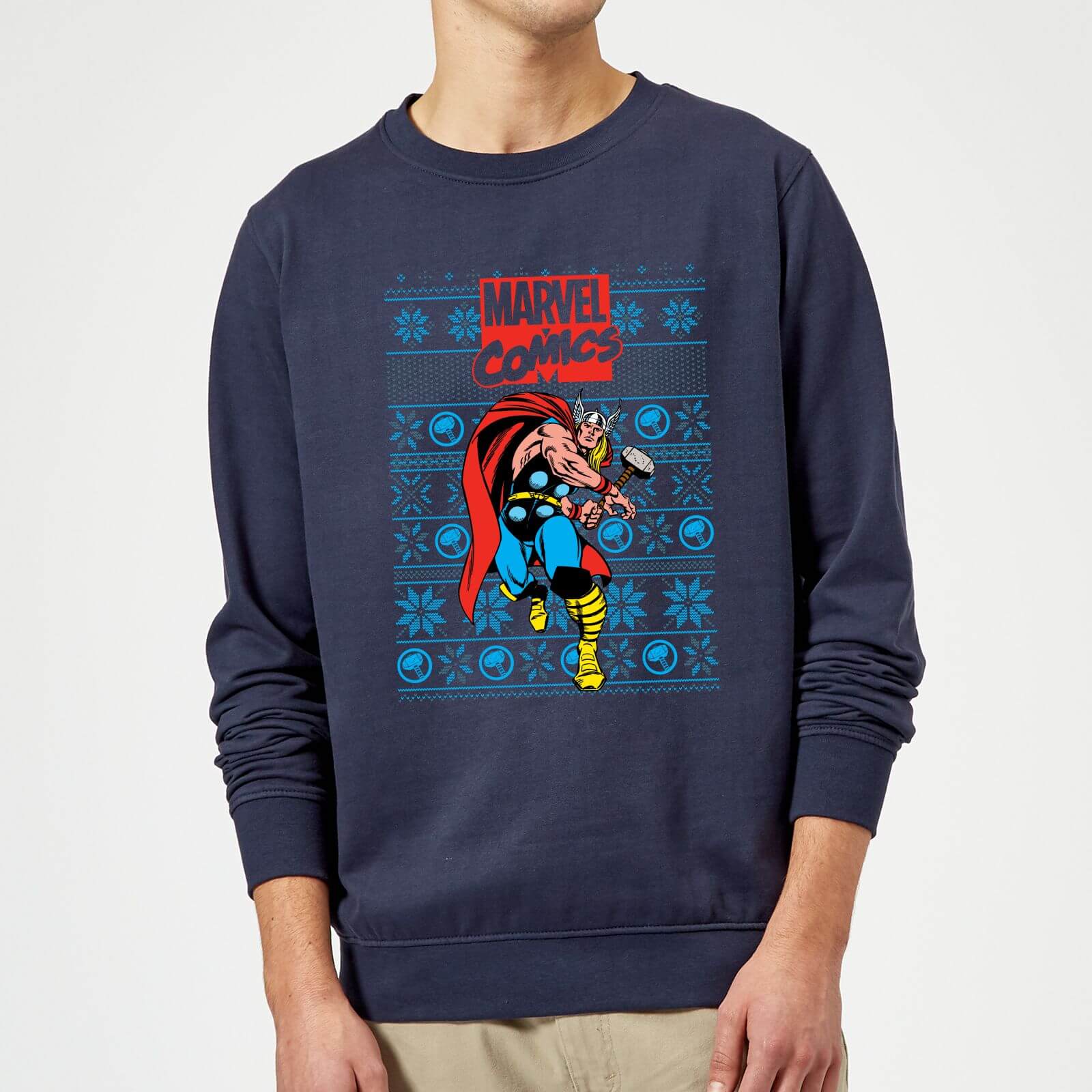 

Marvel Avengers Thor Maglione Natalizio - Blu Navy - XL