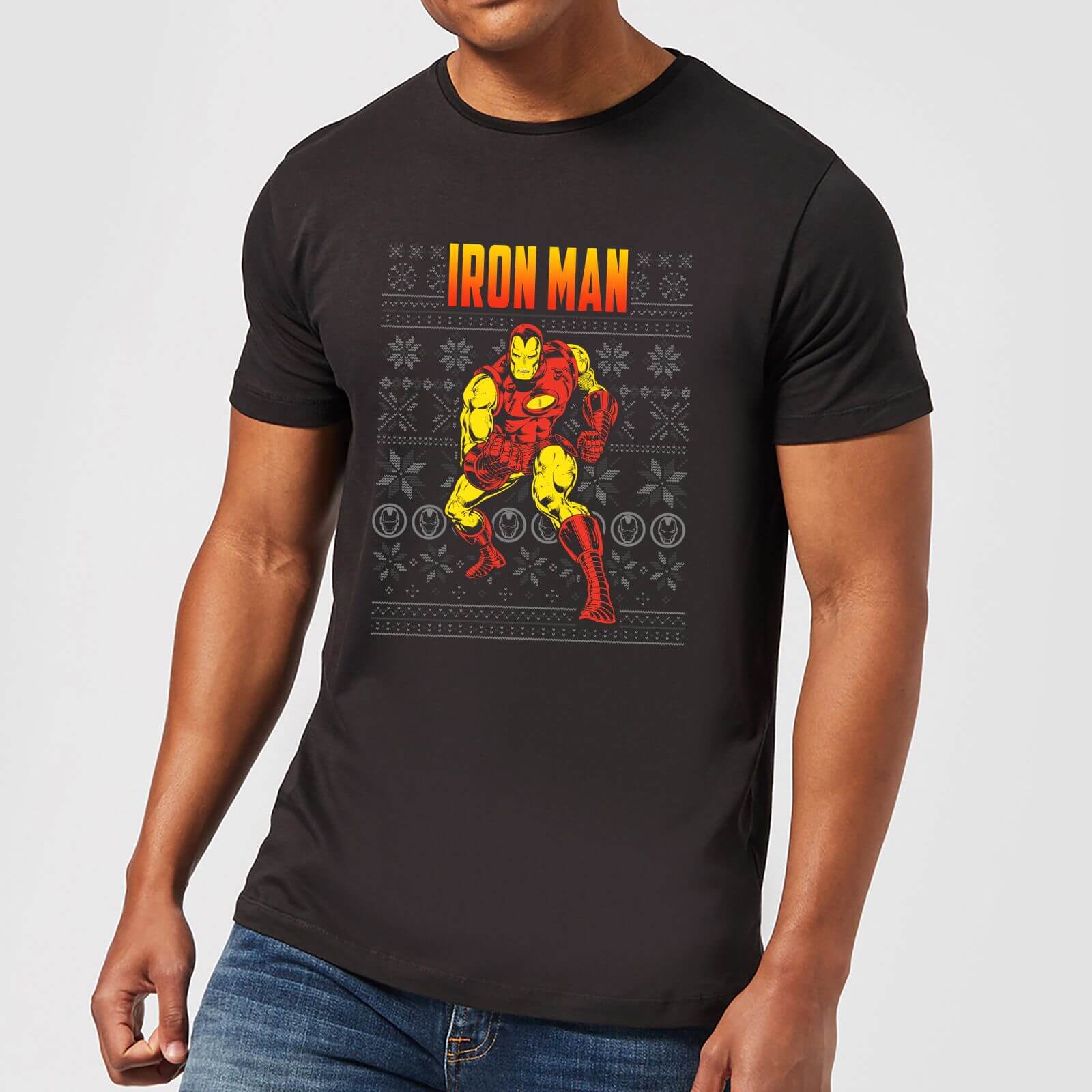 Marvel Avengers Classic Iron Man Men's Christmas T-Shirt - Nero - XS