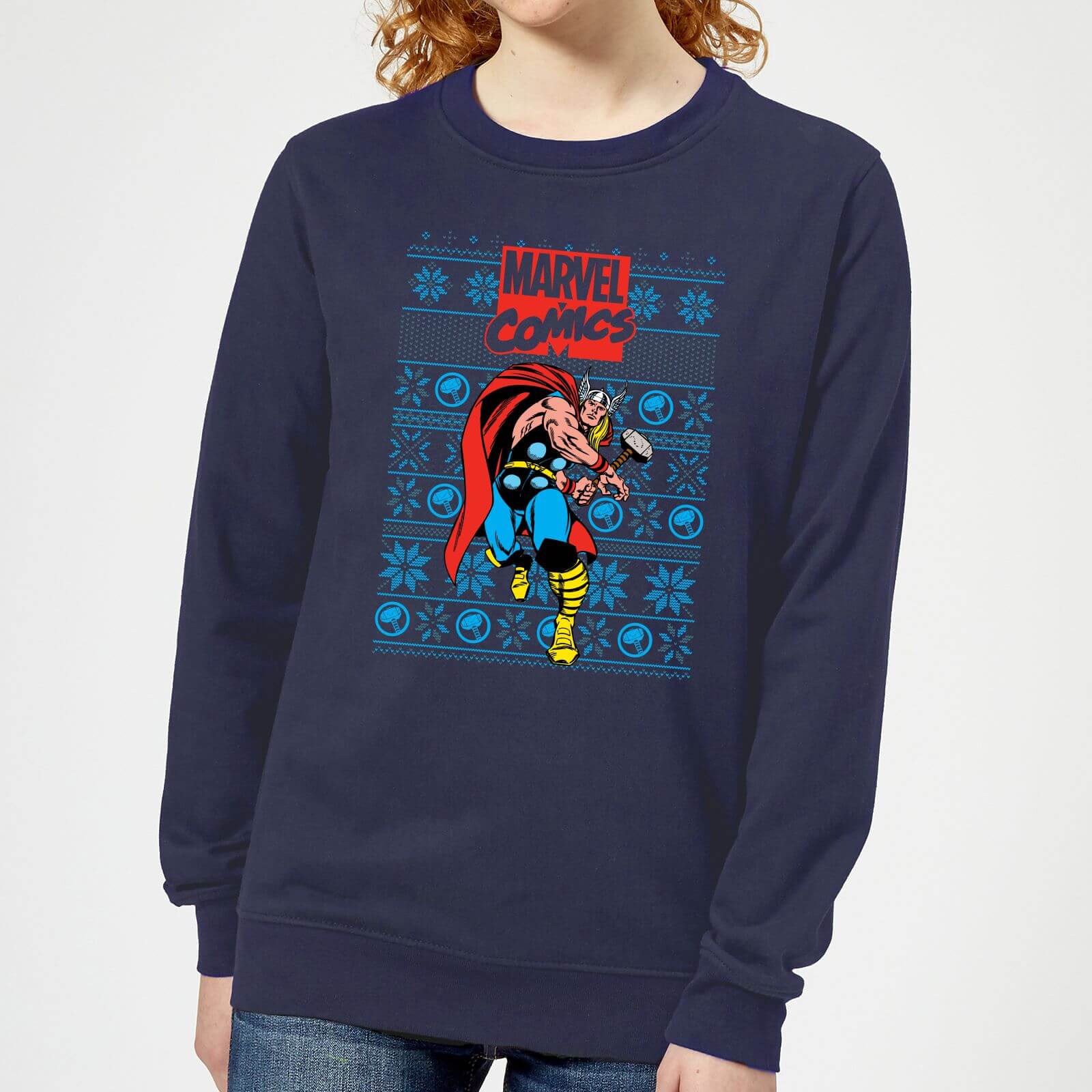 

Marvel Avengers Thor Maglione Natalizio Donna - Blu Navy - XS