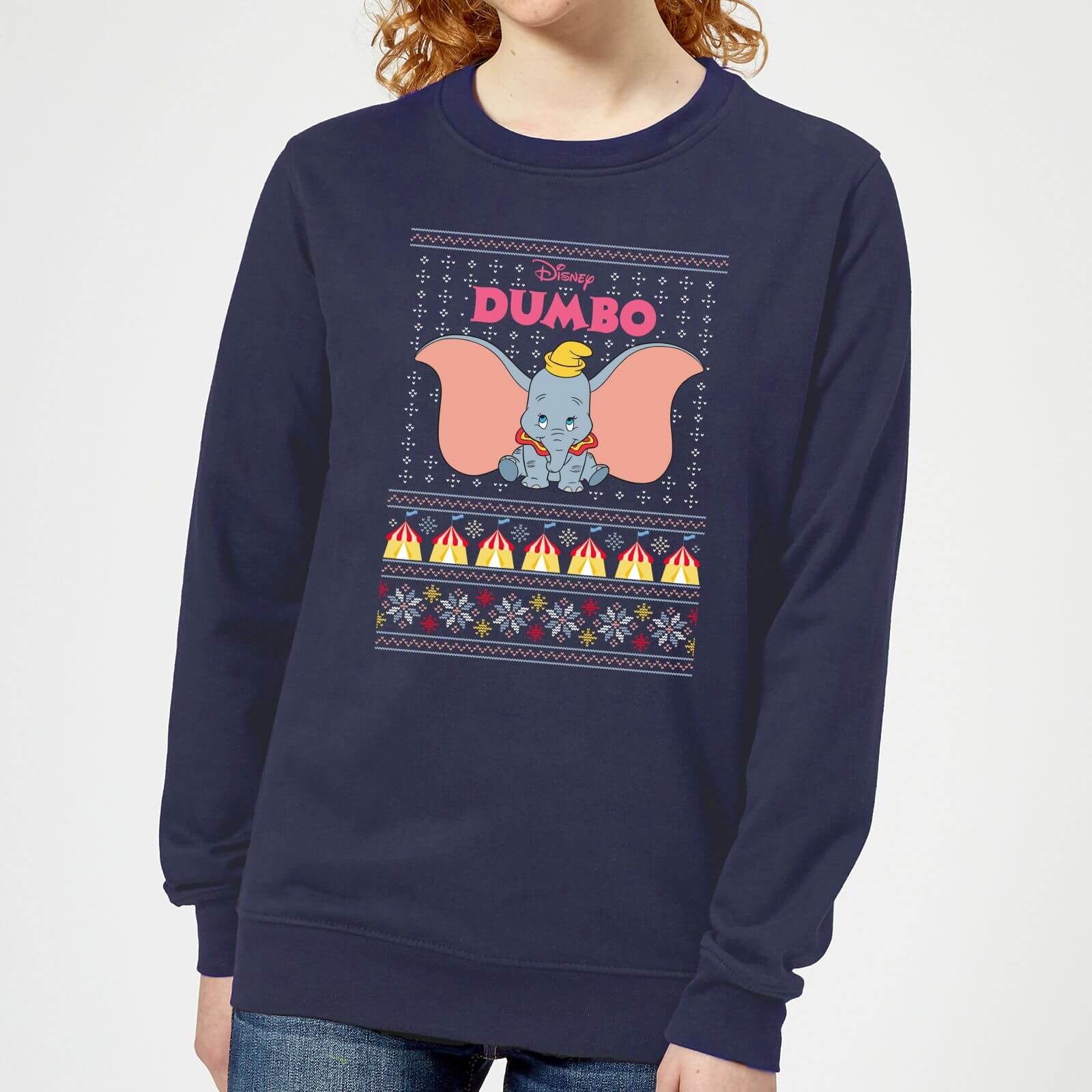 

Disney Classic Dumbo Maglione Natalizio Donna - Blu Navy - XS