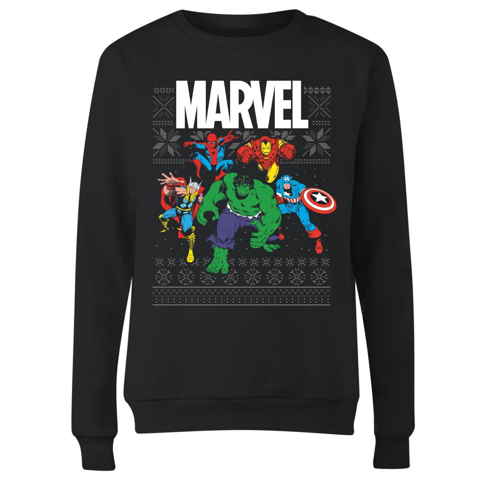 

Marvel Avengers Group Maglione Natalizio Donna - Nero - XL