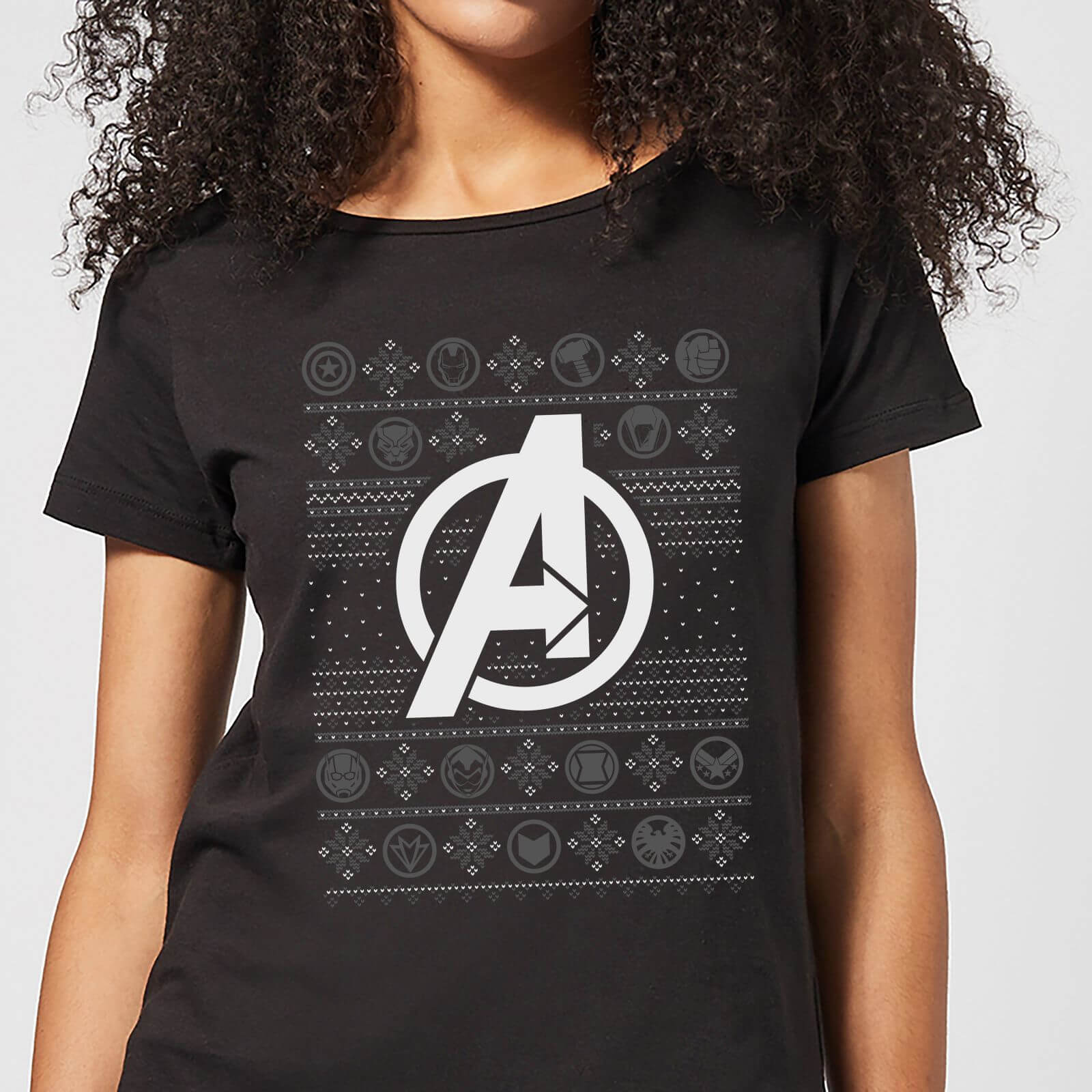 Marvel Avengers Logo Women's Christmas T-Shirt - Black - 3XL