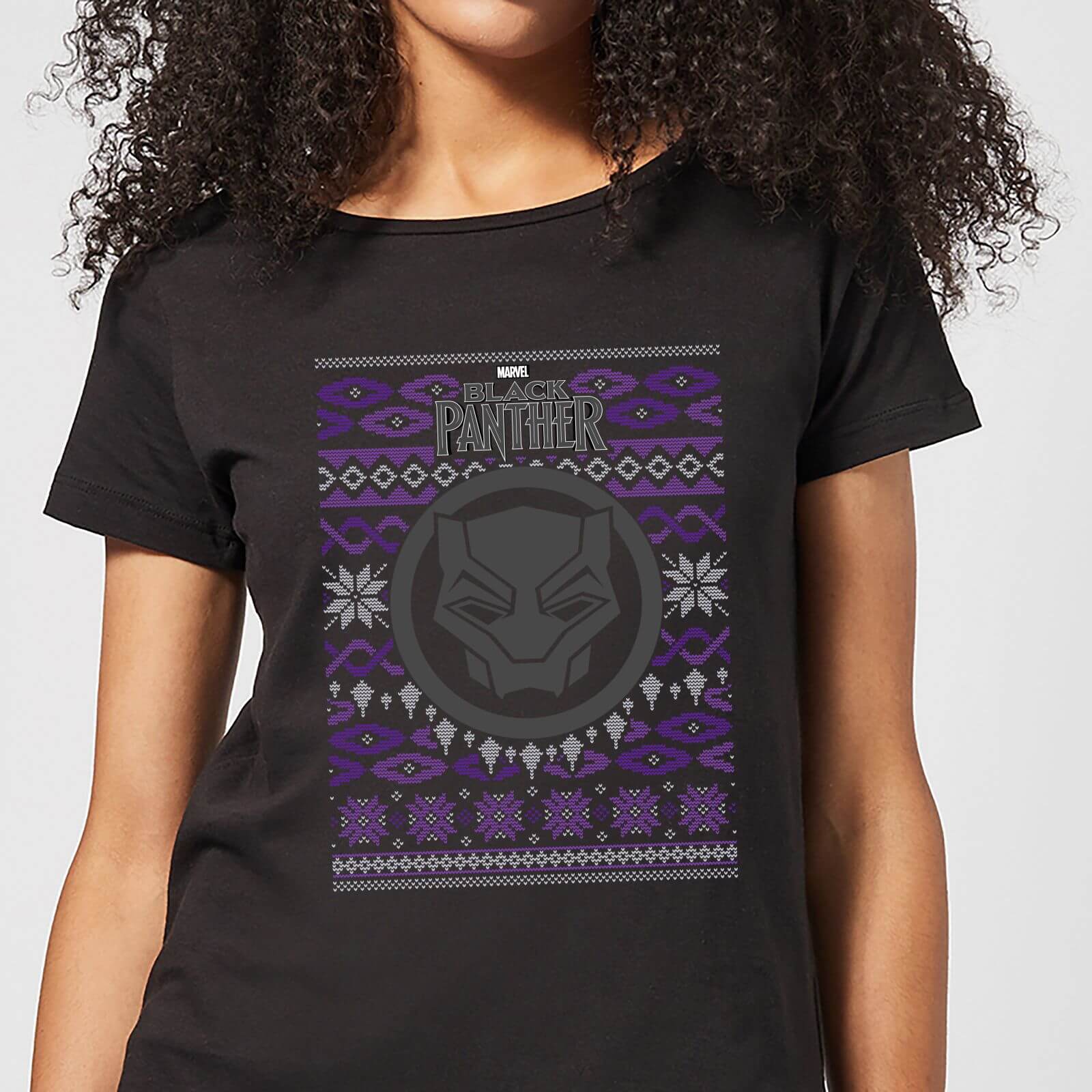 Marvel Avengers Black Panther Women's Christmas T-Shirt - Black - 4XL