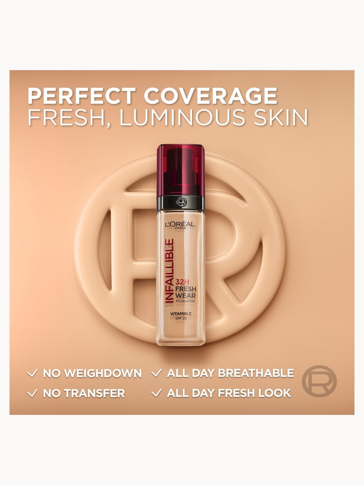 L'Oréal Paris Infallible 32H Freshwear Liquid Foundation (Various Shades) - 20 Neutral 4