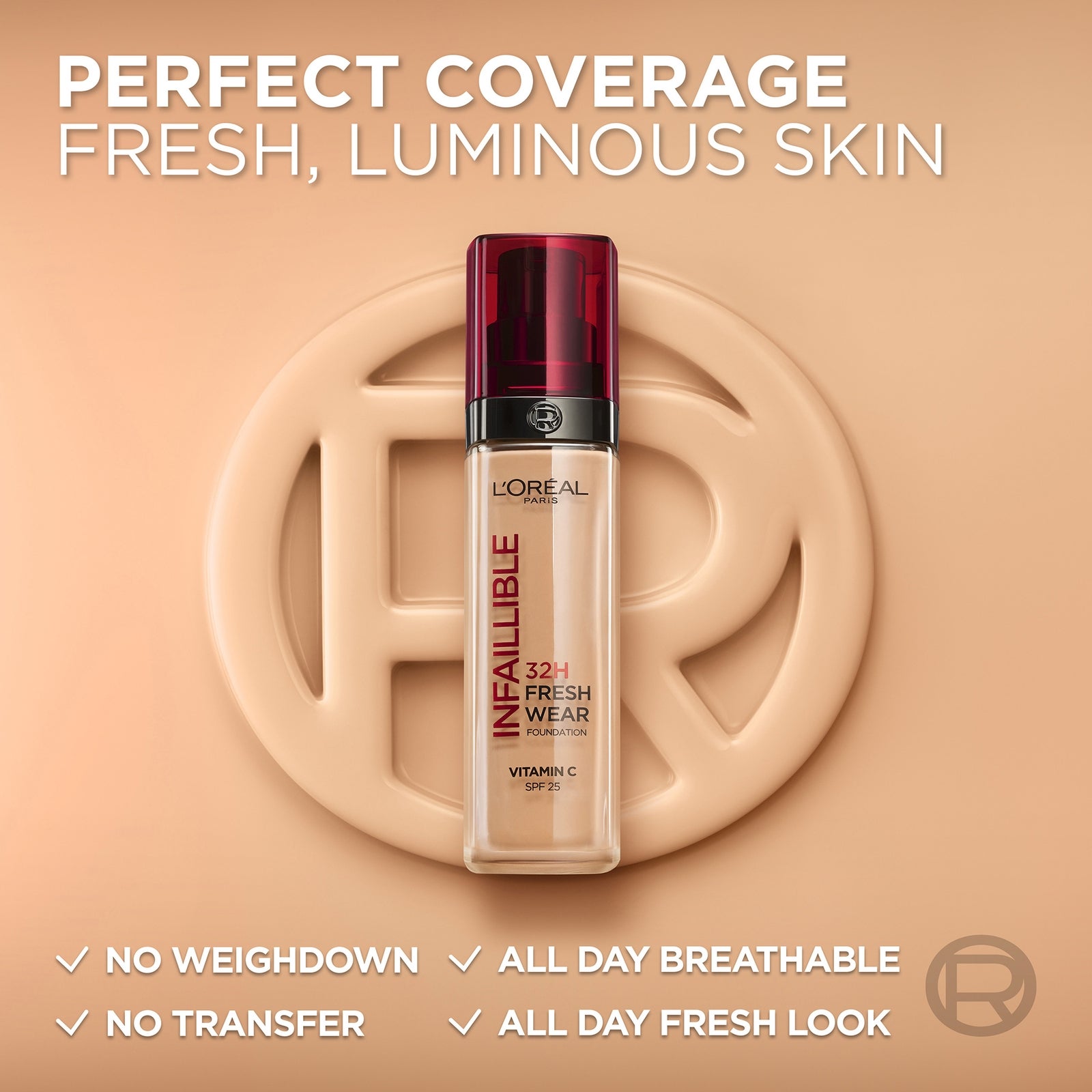 L'Oréal Paris Infallible 32H Freshwear Liquid Foundation (Various Shades) - 320 Warm 4