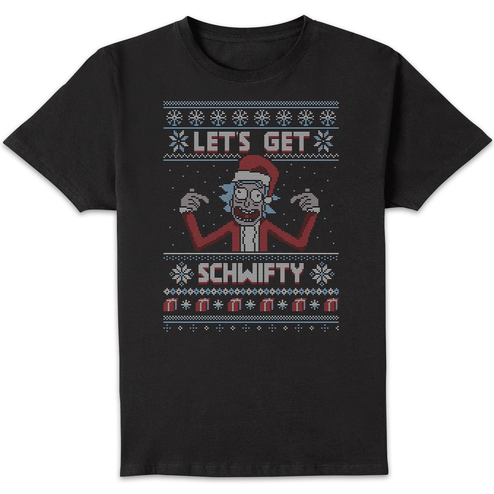 T-Shirt de Noël Homme Rick et Morty - Let's Get Schwifty - Noir