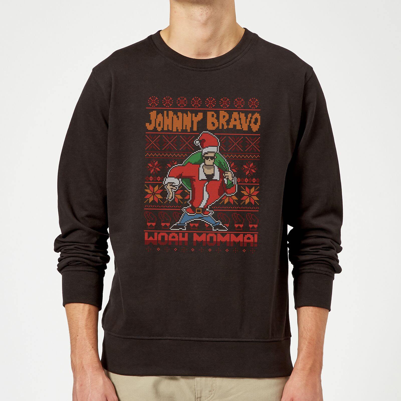 Johnny Bravo Johnny Bravo Pattern Christmas Sweatshirt - Black - M