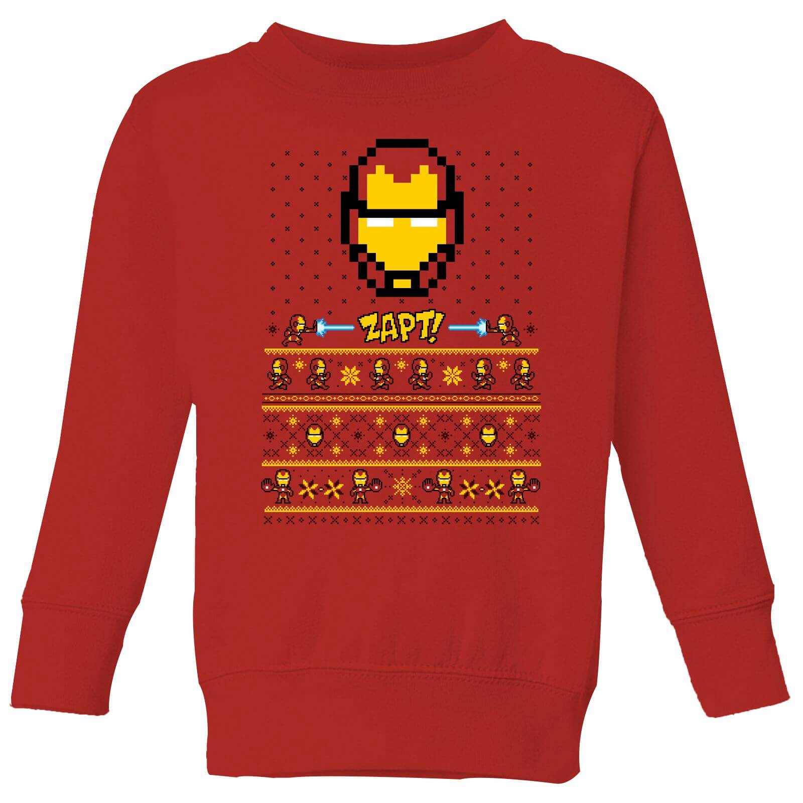 Marvel Avengers Iron Man Pixel Art Kids Christmas Sweatshirt - Red - 5-6 años - Rojo
