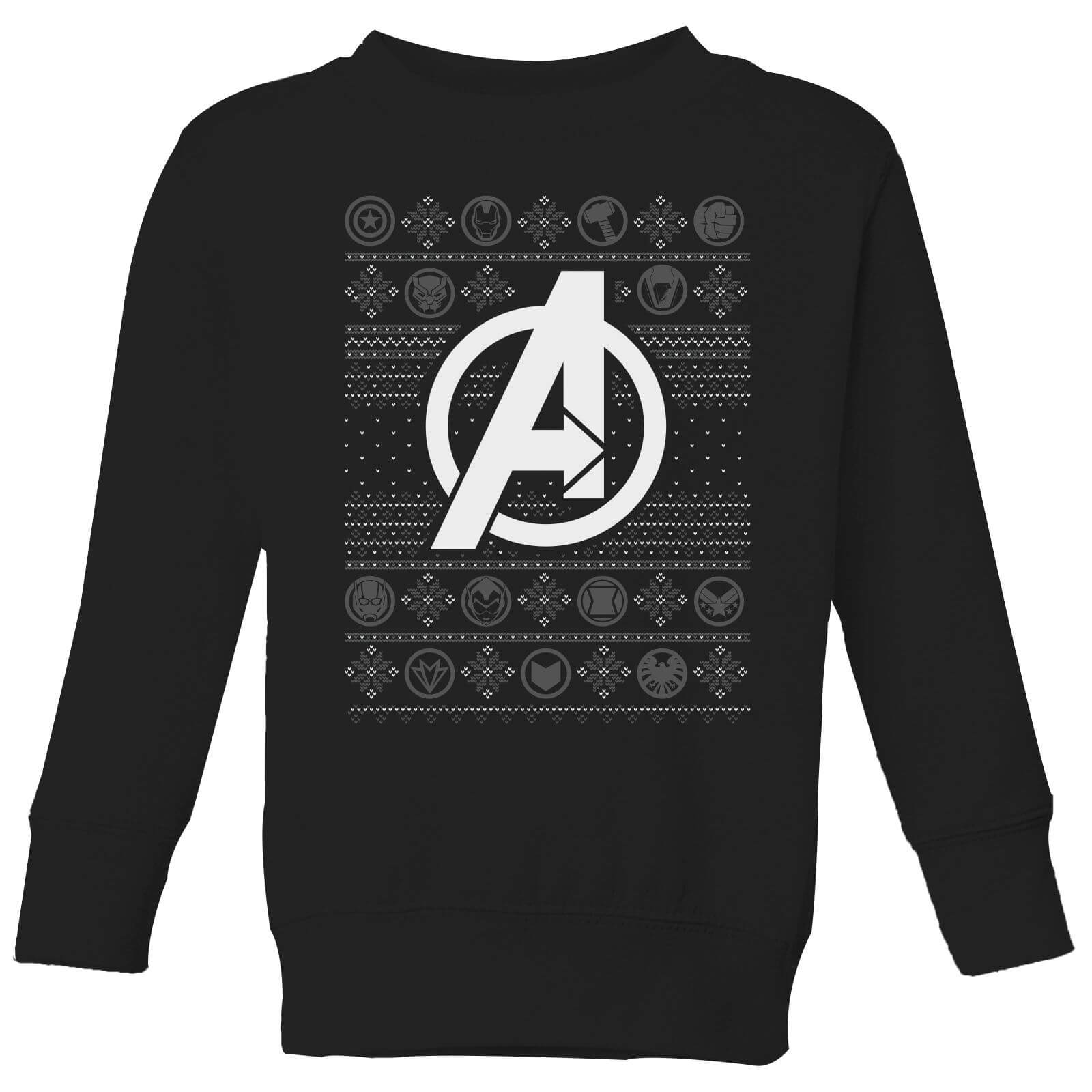 

Marvel Avengers Logo Kids Maglione Natalizio - Nero - 3-4 Anni