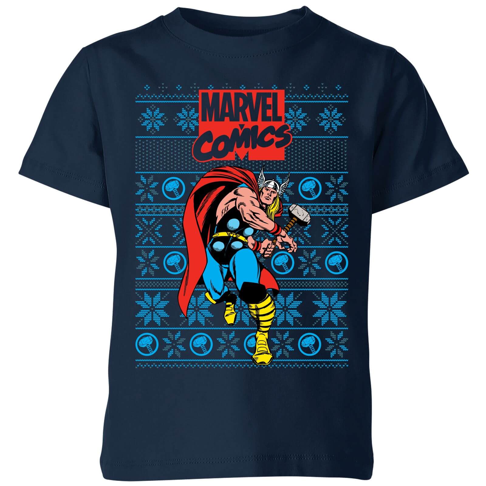 Marvel Avengers Thor Kinder T-Shirt - Navy Blau - 5-6 Jahre