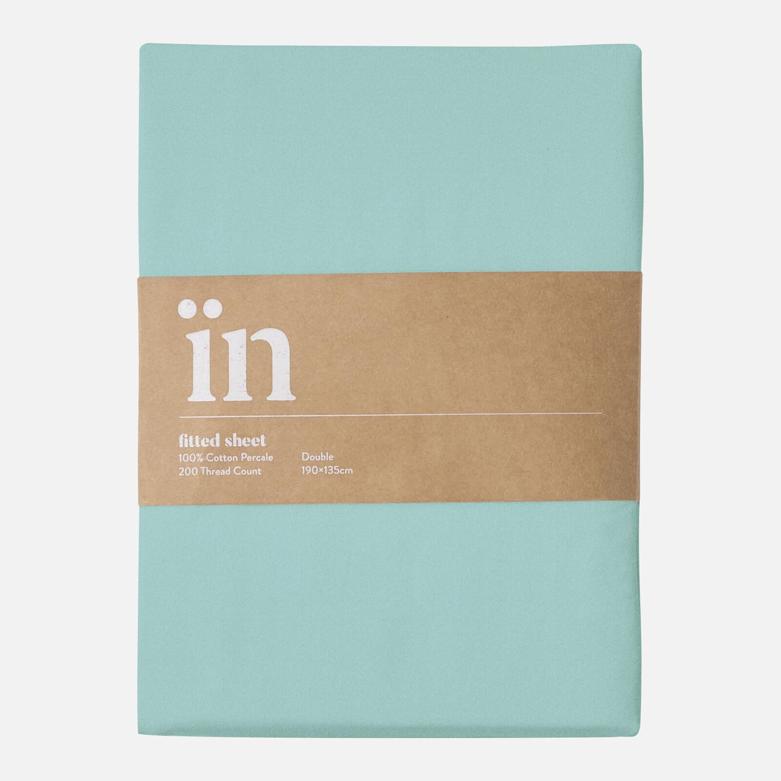 in homeware 200 Thread Count 100% Cotton Fitted Sheet - Duck Egg - Double (China)